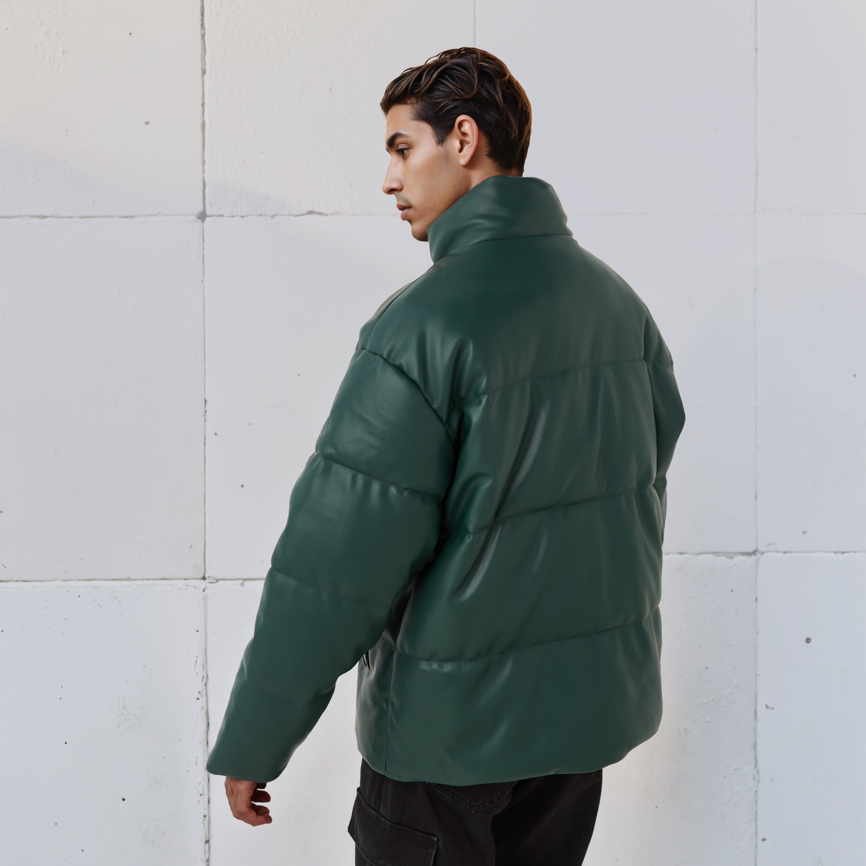 Men Regular Fit High Neck Bomber PU Jacket-men-clothing-jacketsandblazers-jackets-image-3