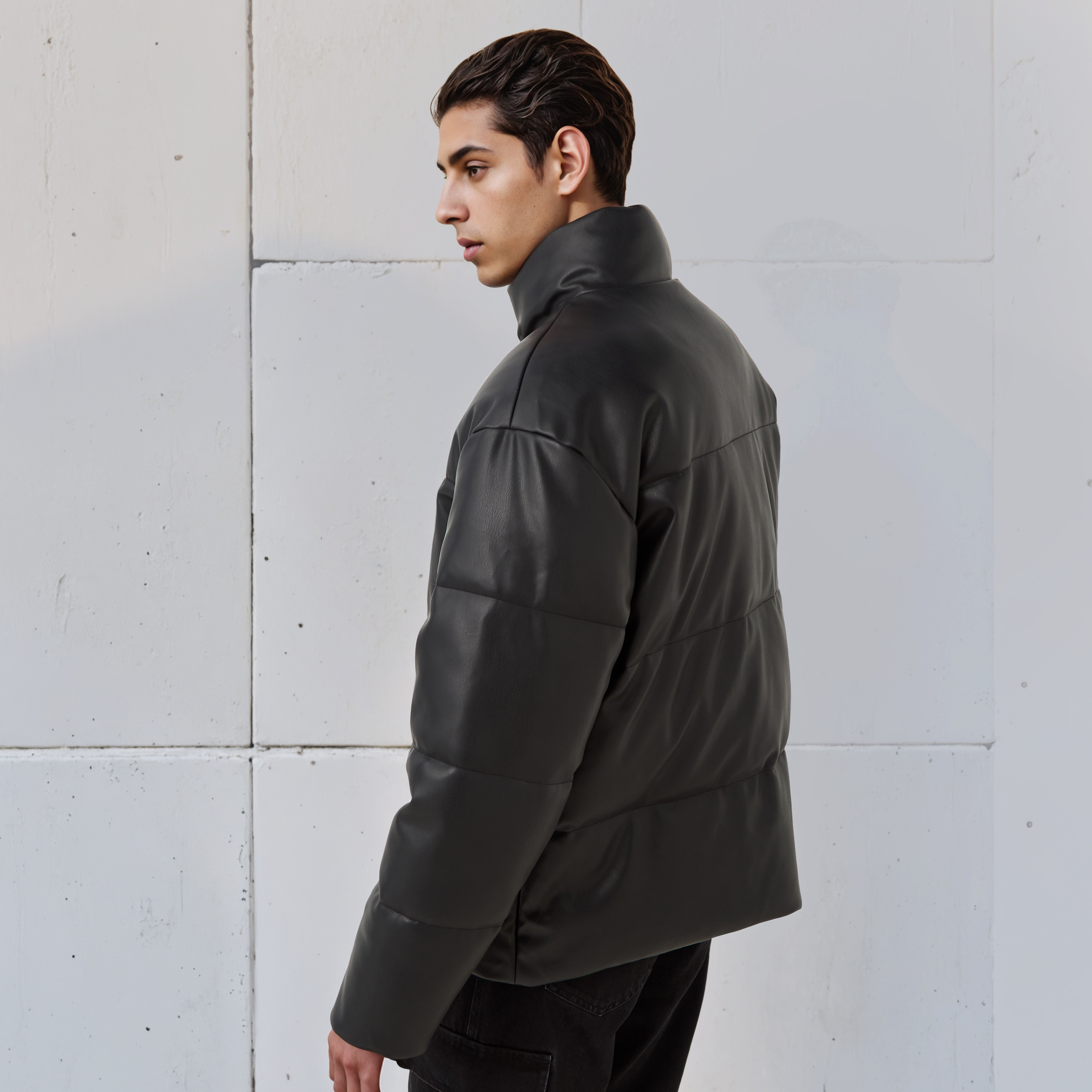 Men Regular Fit High Neck Bomber PU Jacket-men-clothing-jacketsandblazers-jackets-image-3