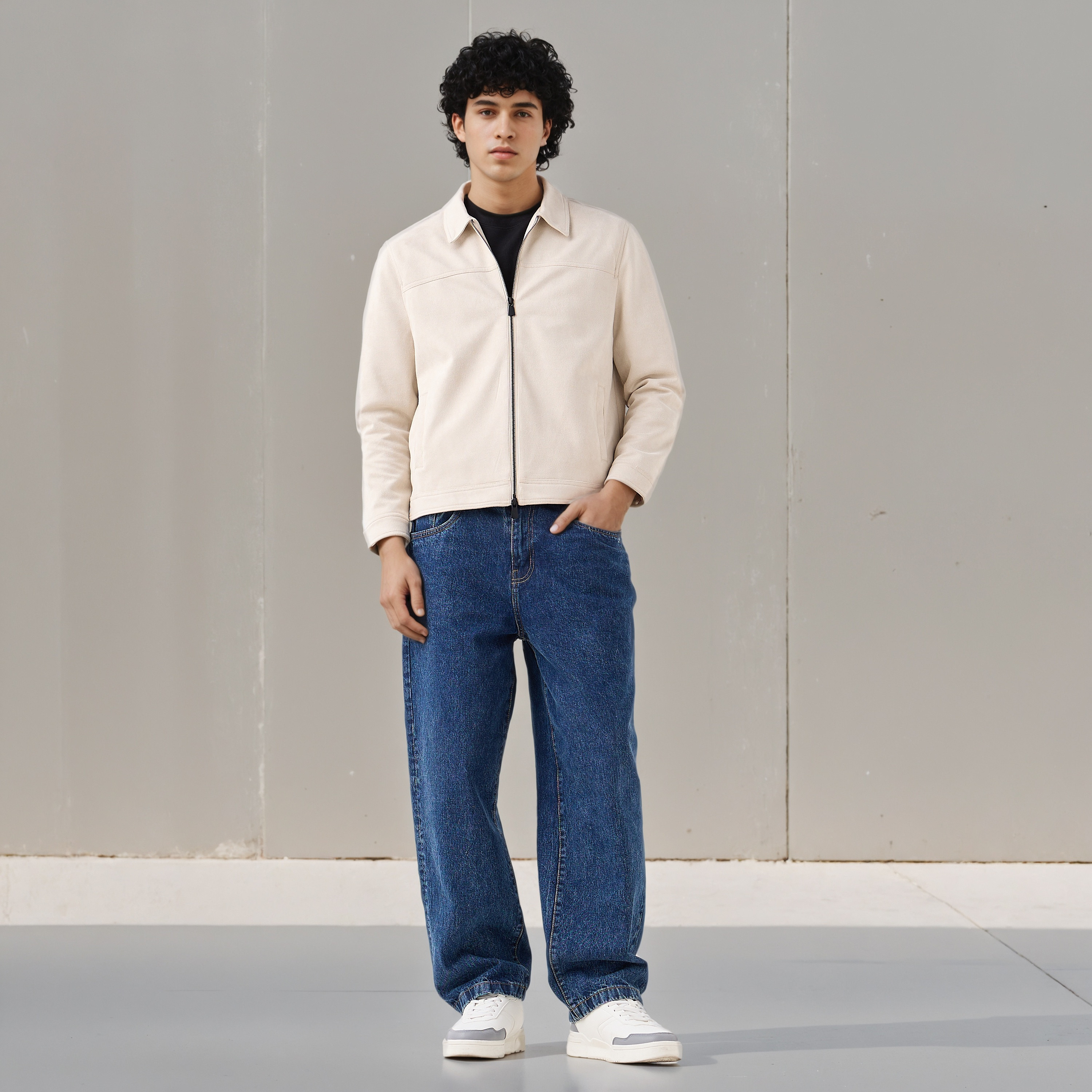 Men Regular Fit Suede Trucker Jacket-men-clothing-jacketsandblazers-jackets-image-2