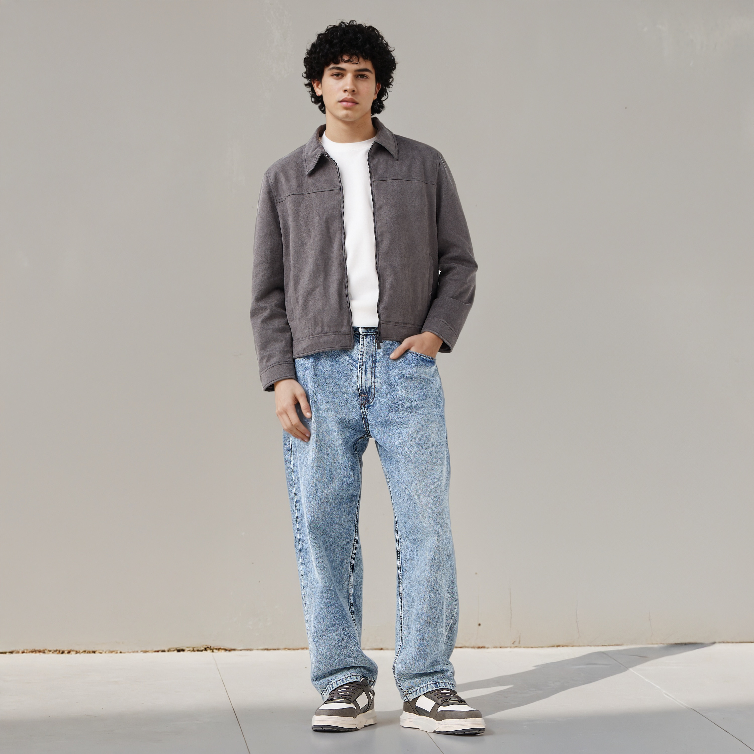 Men Regular Fit Suede Trucker Jacket-men-clothing-jacketsandblazers-jackets-image-2