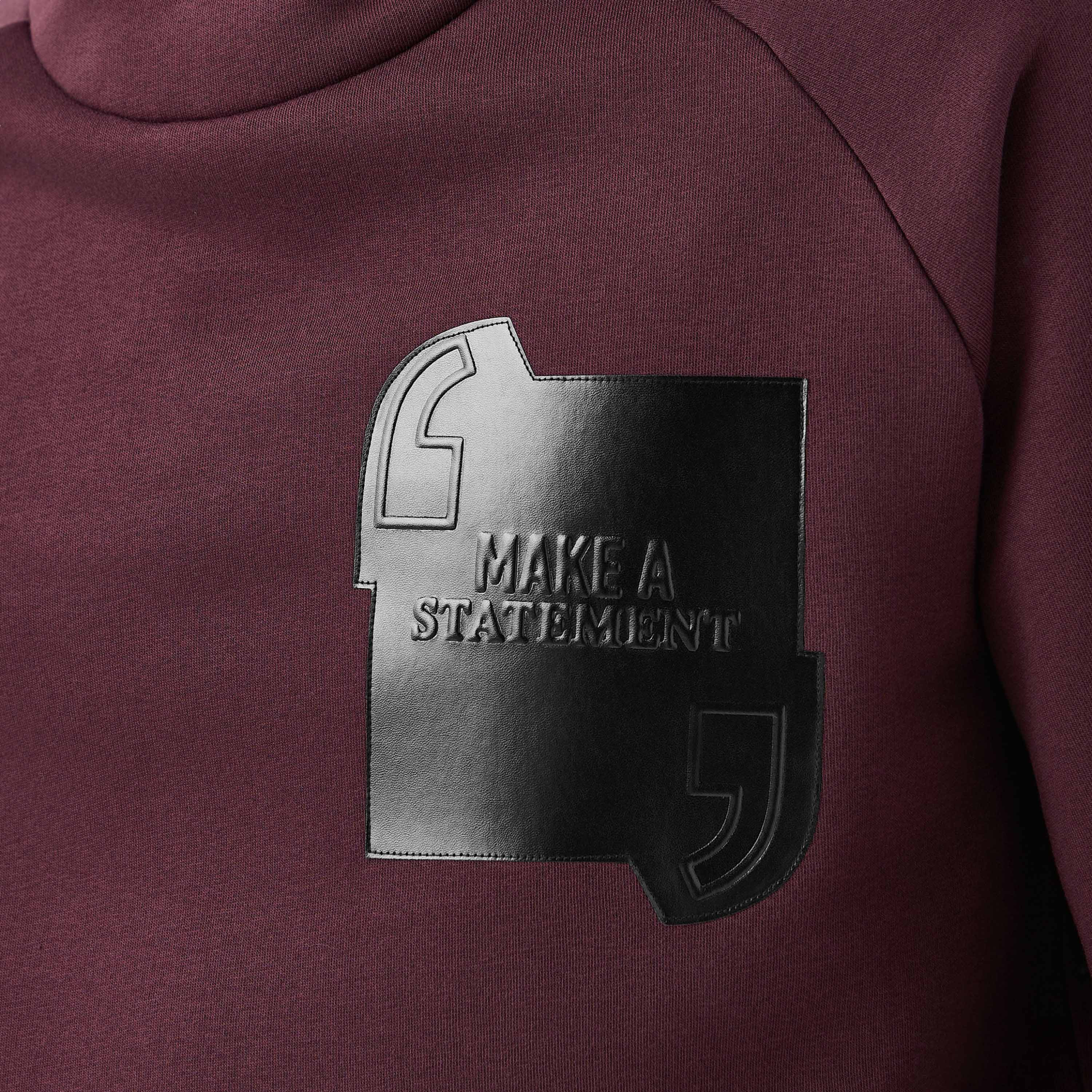 Men Slogan Applique Funnel Neck Hoodie-men-winterwear-hoodiesandsweatshirts-image-5
