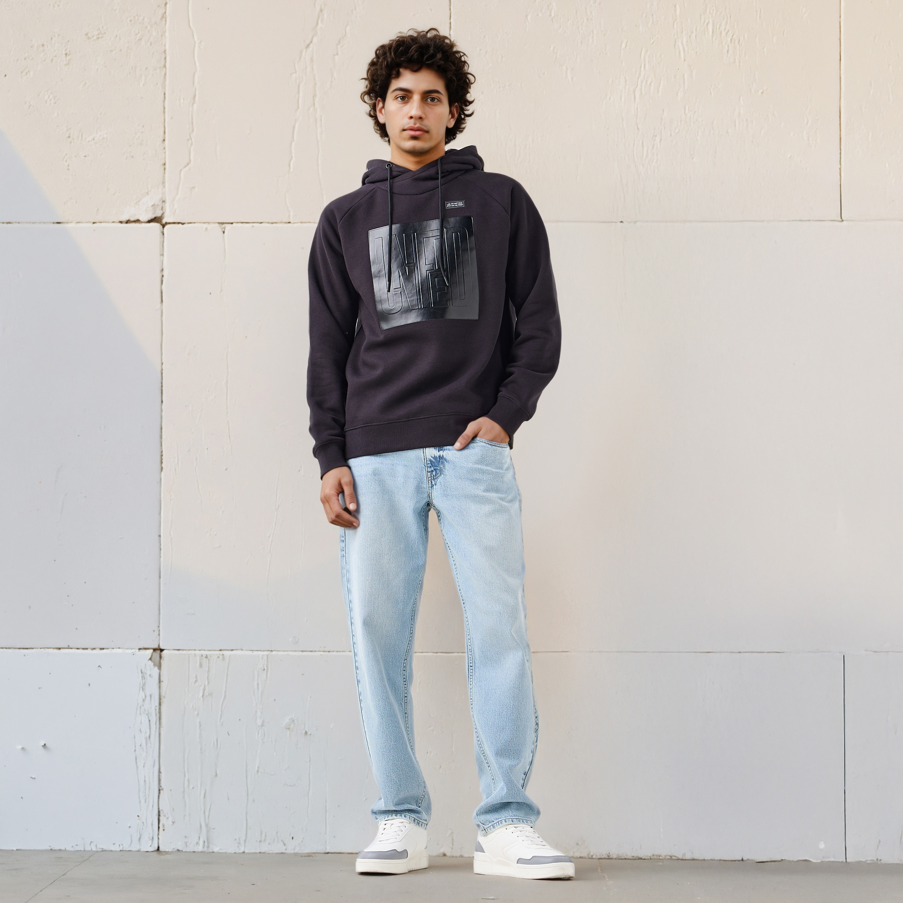 Men's Embossed Panel Hooded Sweatshirt-men-winterwear-hoodiesandsweatshirts-image-2