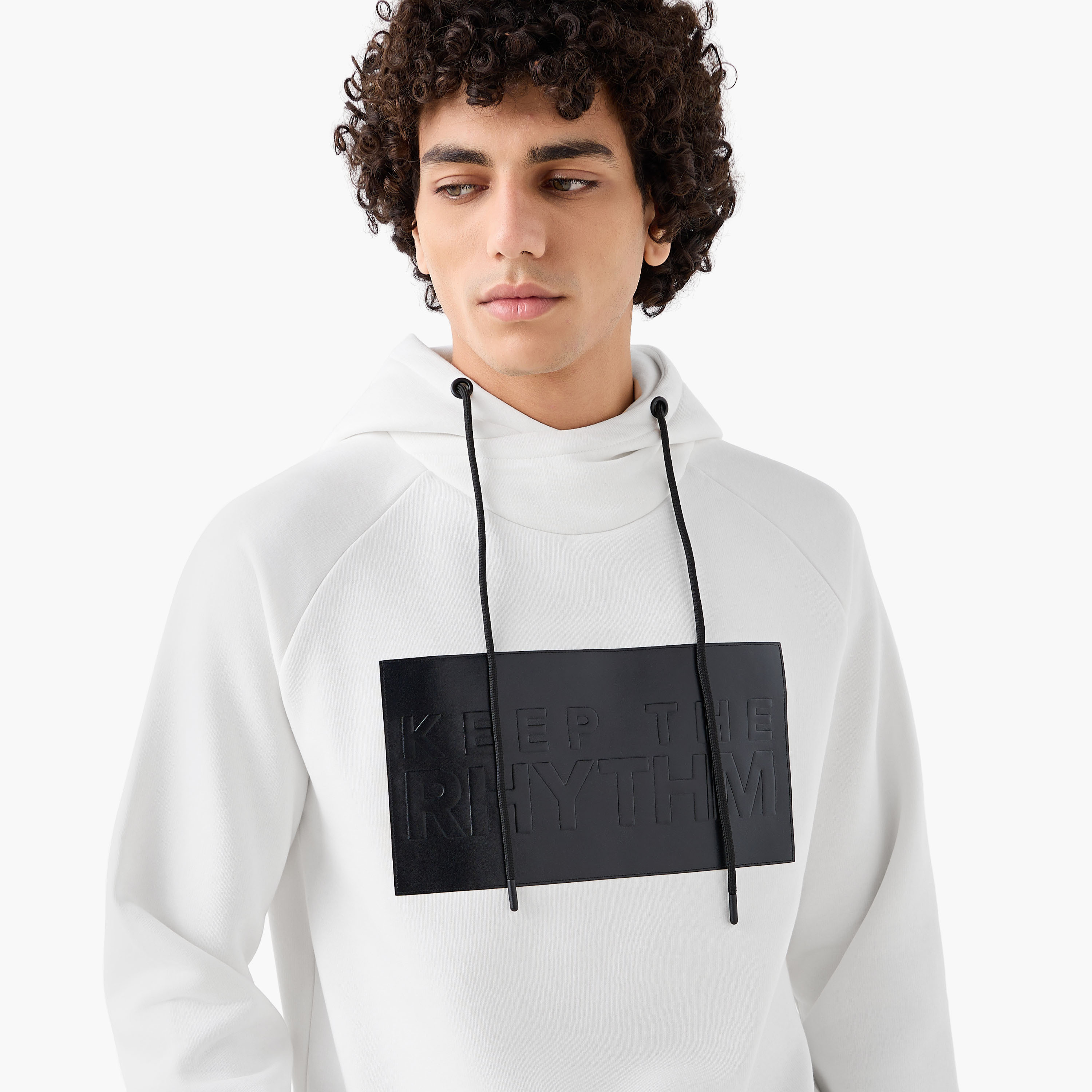 Men Slogan Applique Funnel Neck Hoodie-men-winterwear-hoodiesandsweatshirts-image-9