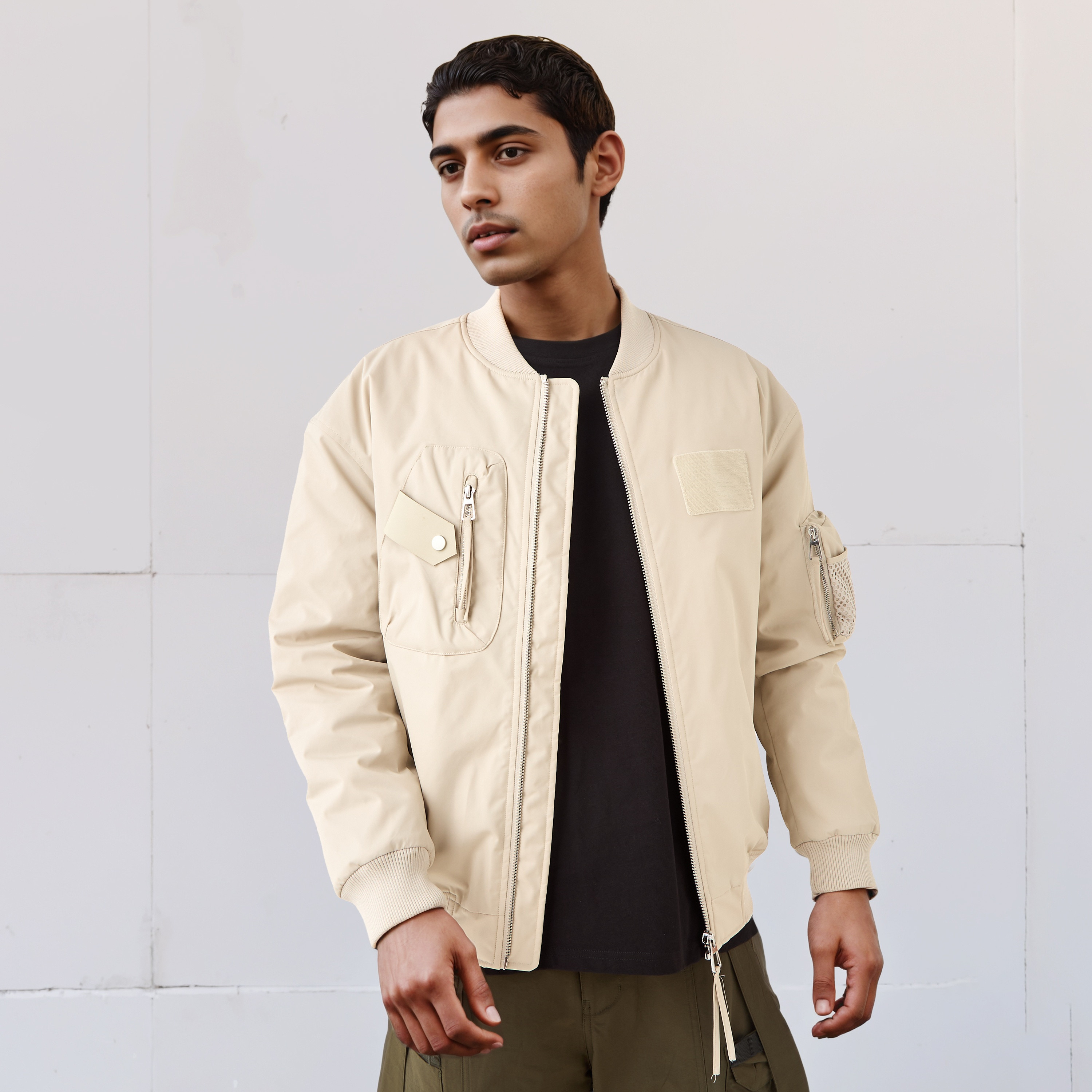 Men Relaxed Fit Utility Pockets Bomber Jacket-men-clothing-jacketsandblazers-jackets-image-1