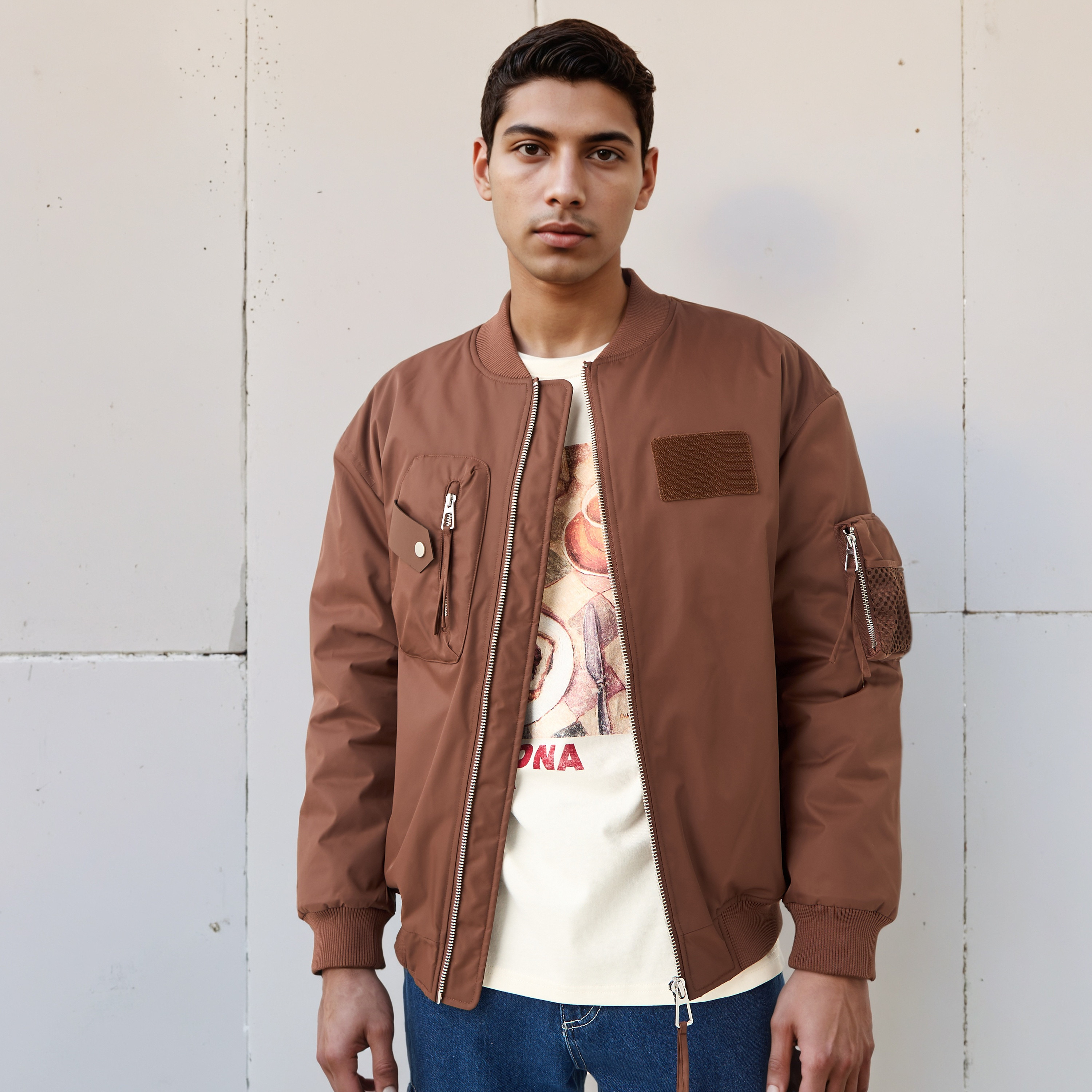 Men Relaxed Fit Utility Pockets Bomber Jacket-men-clothing-jacketsandblazers-jackets-image-1