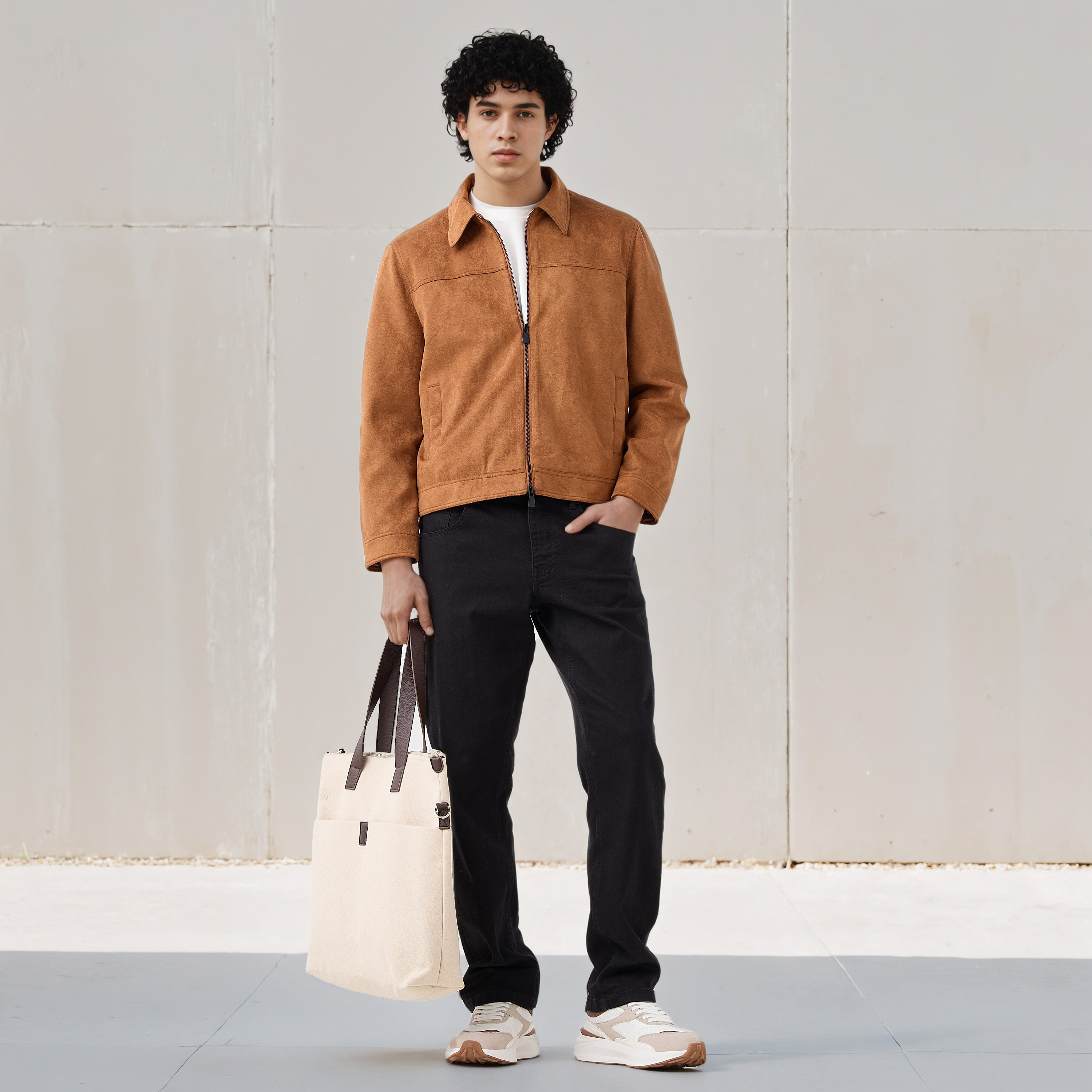 Men Regular Fit Suede Trucker Jacket-men-clothing-jacketsandblazers-jackets-image-2