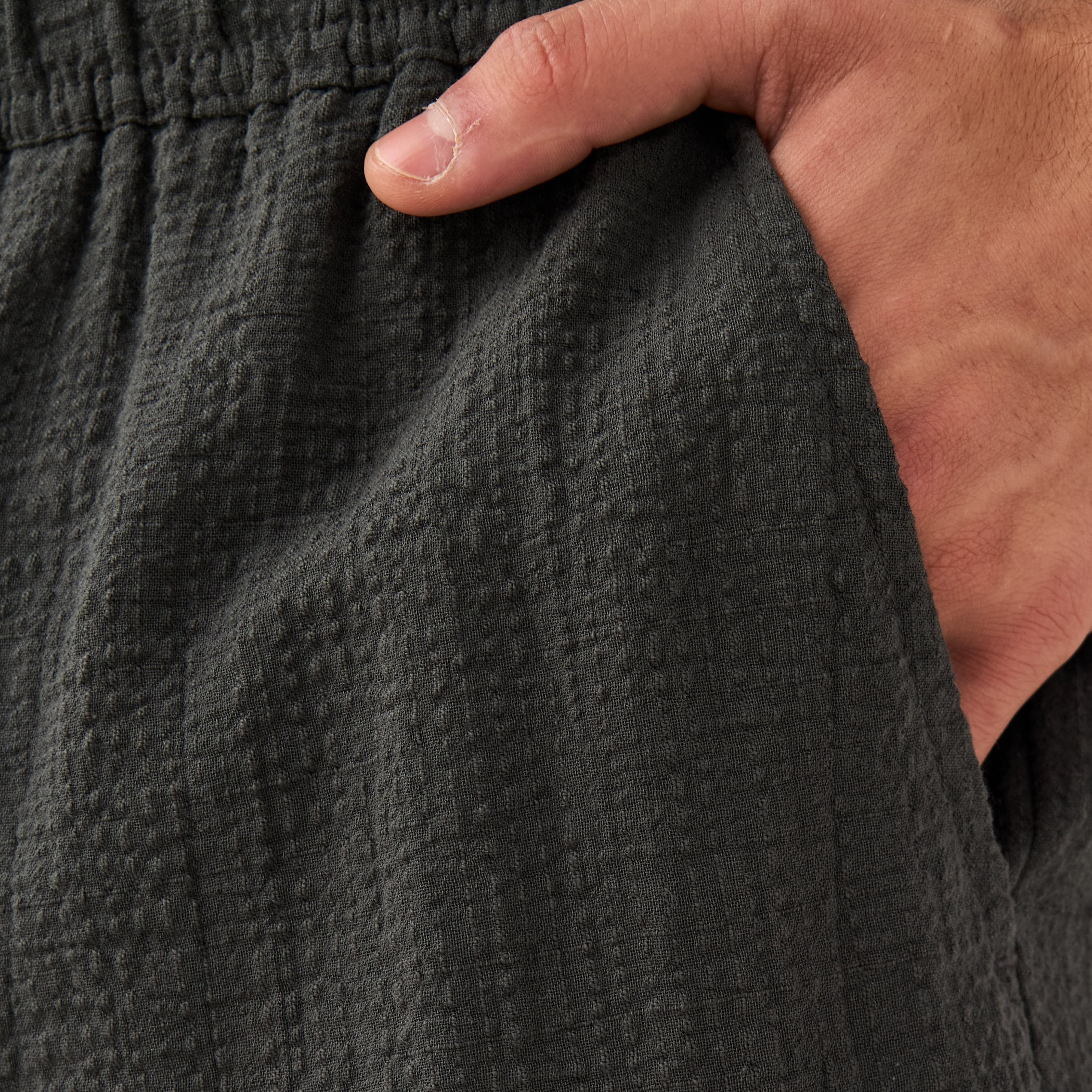 Jacquard Textured Regular Fit Linen Blend Shorts with Pockets-men-clothing-bottoms-shorts-image-6