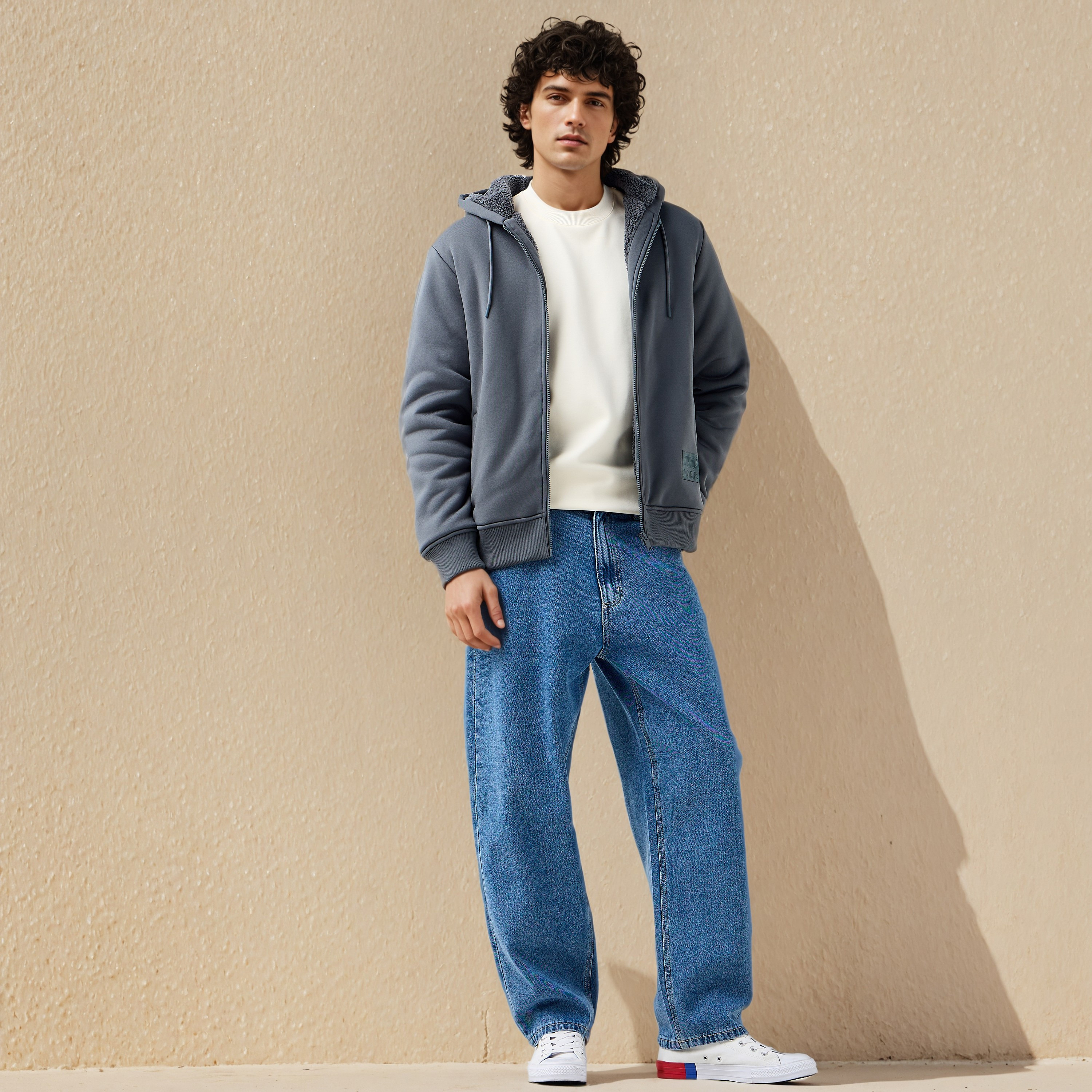Men Sherpa Zip Through Hooded Jacket-men-clothing-jacketsandblazers-jackets-image-2