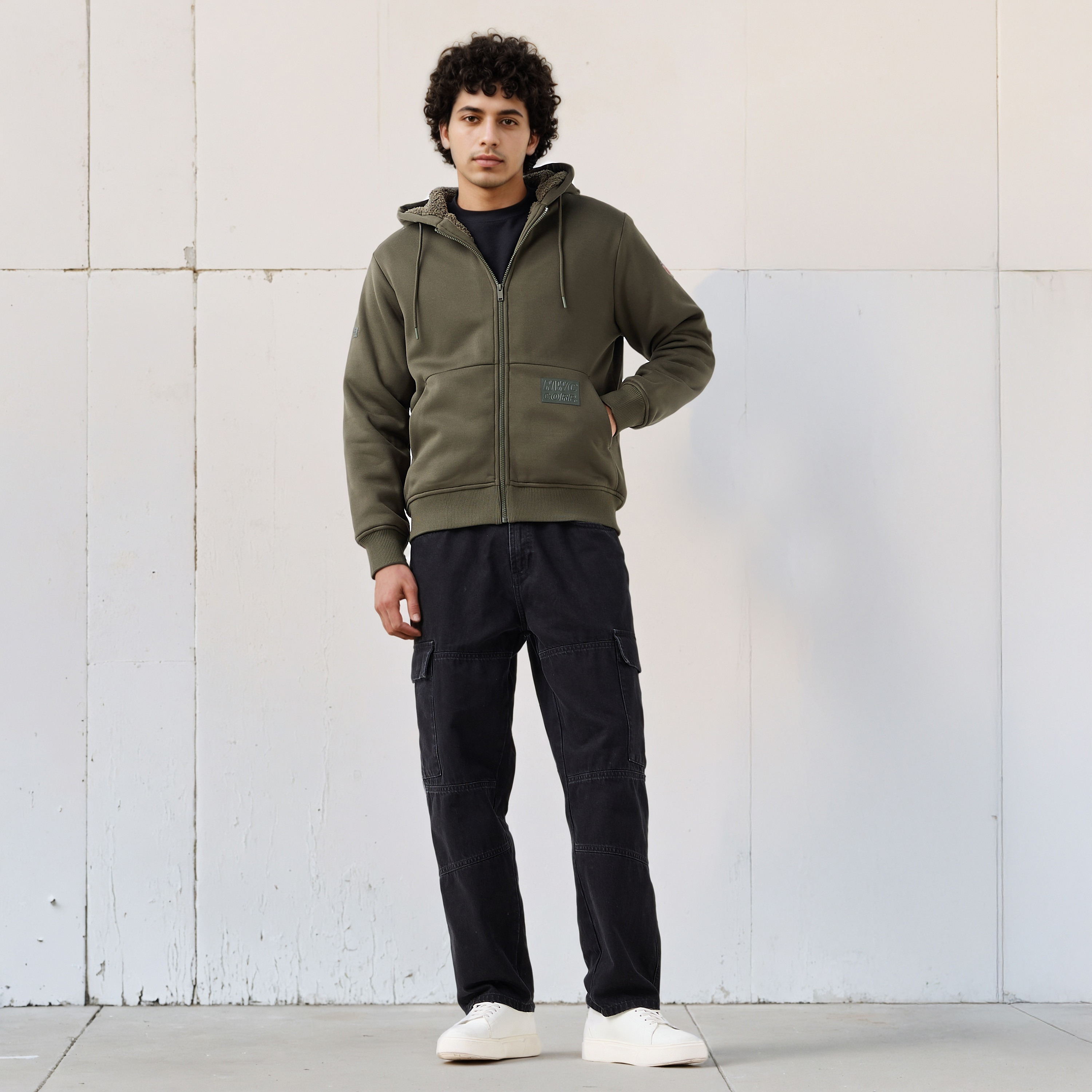 Men Sherpa Zip Through Hooded Jacket-men-clothing-jacketsandblazers-jackets-image-2