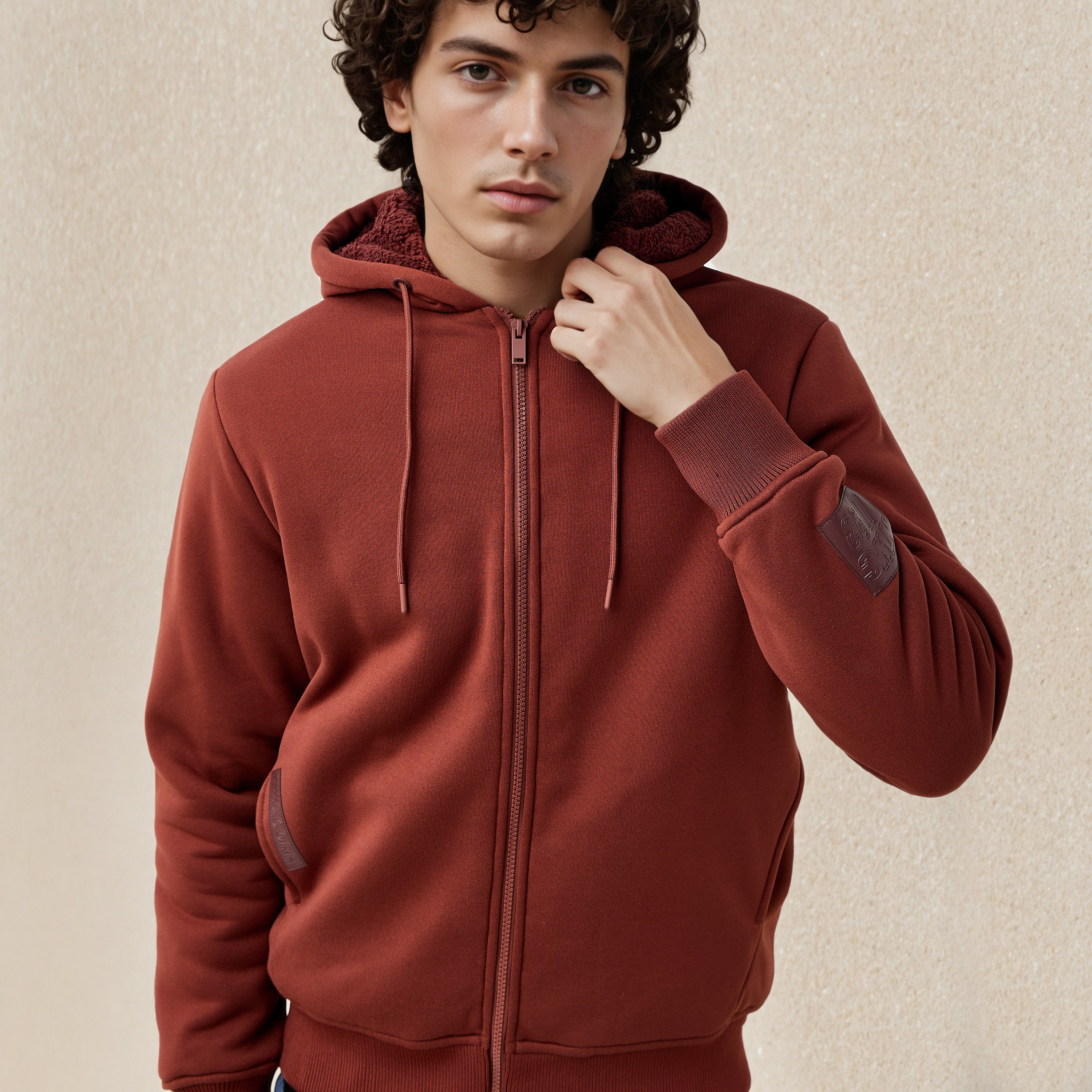 Men Sherpa Zip Through Hooded Jacket-men-clothing-jacketsandblazers-jackets-image-4