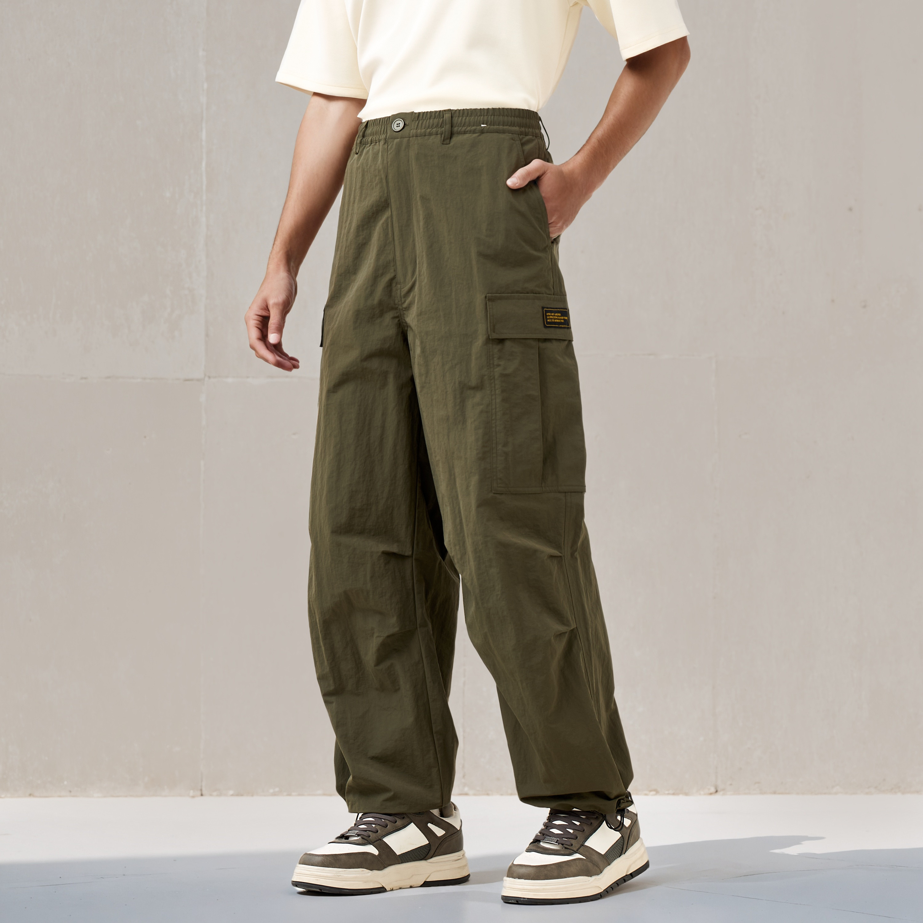 Regular Fit Utility Flexi Waist Pants-men-clothing-bottoms-joggers-image-1