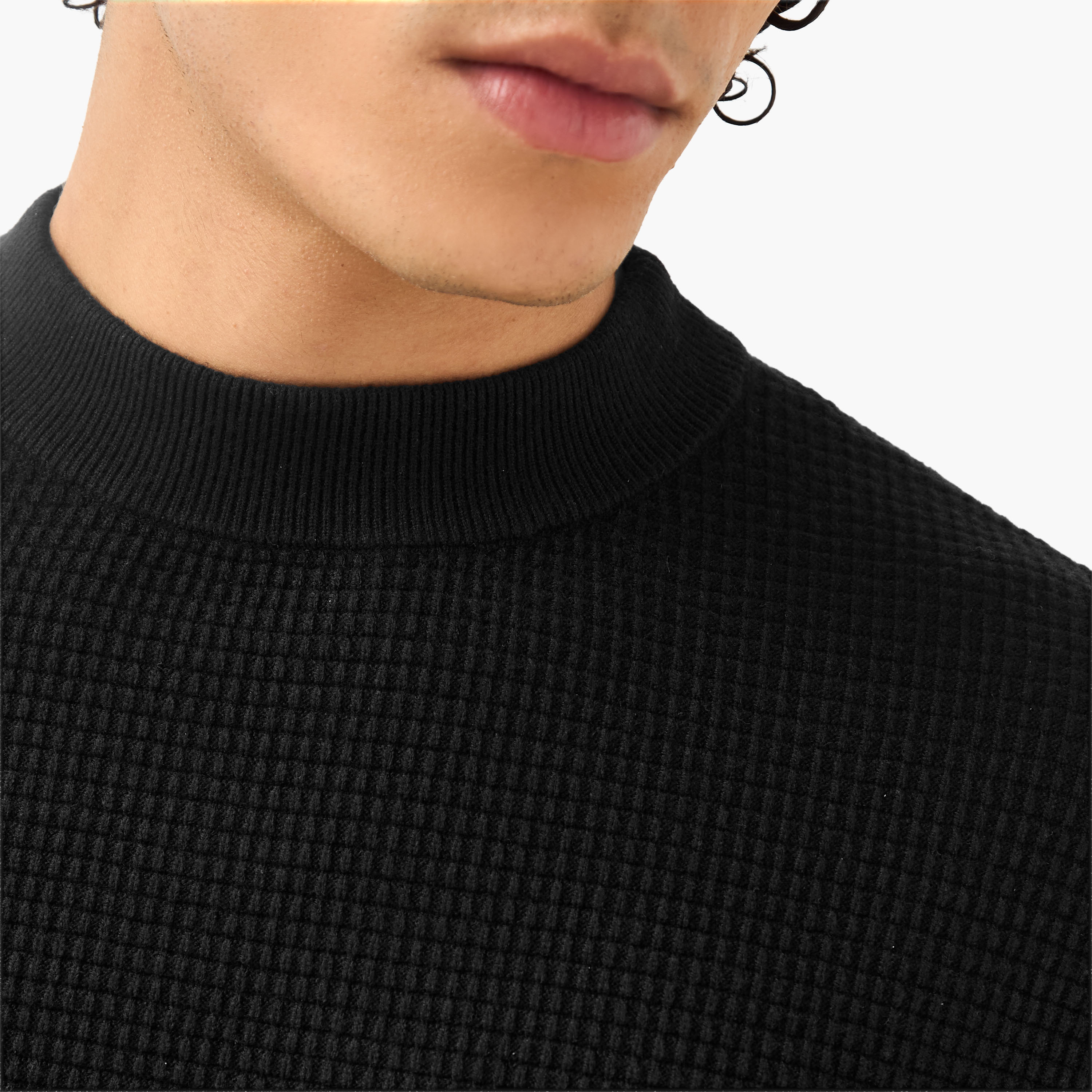 Men High Neck Textured Sweater-men-clothing-sweatersandpullovers-image-3