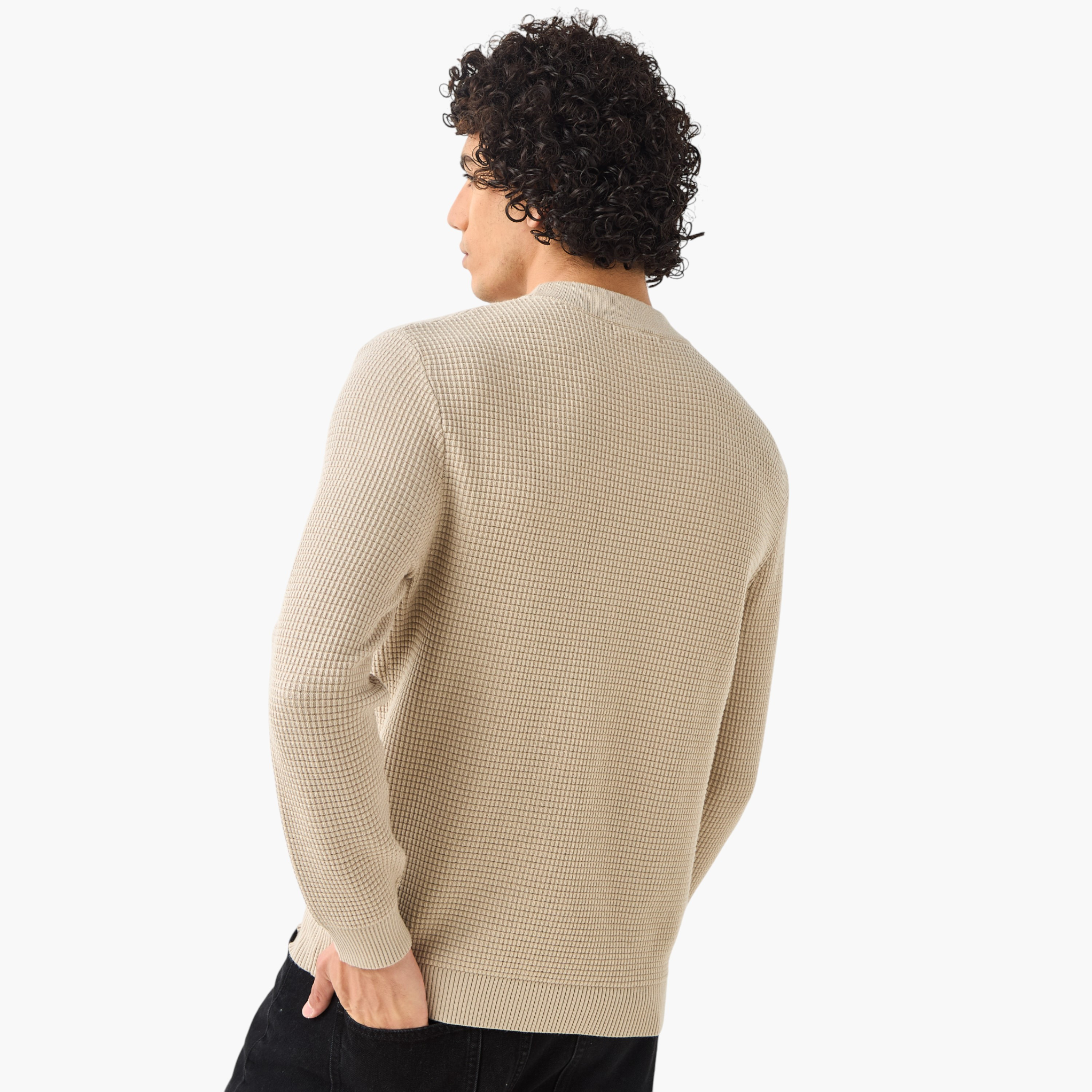 Men High Neck Textured Sweater-men-clothing-sweatersandpullovers-image-4