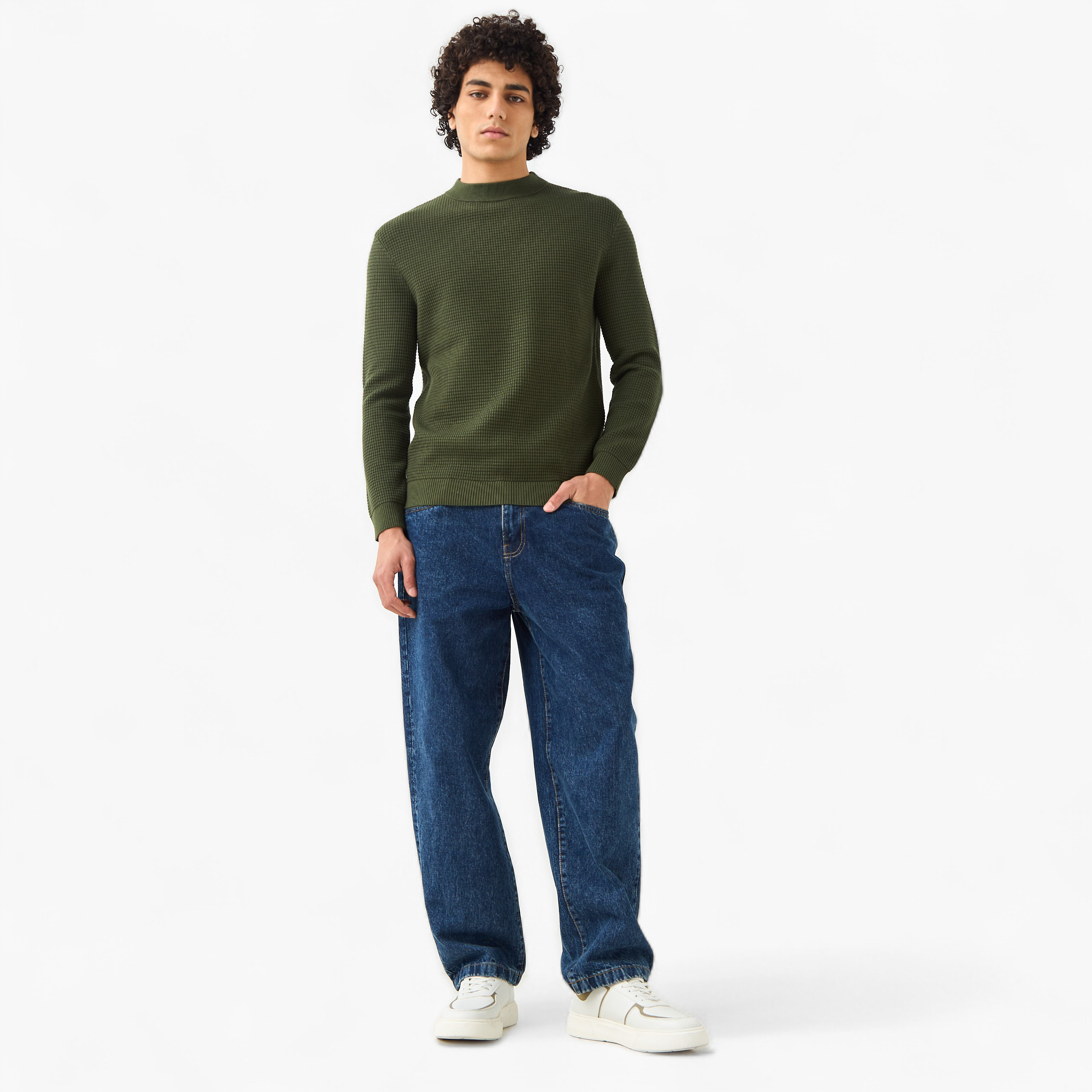 Men High Neck Textured Sweater-men-clothing-sweatersandpullovers-image-6