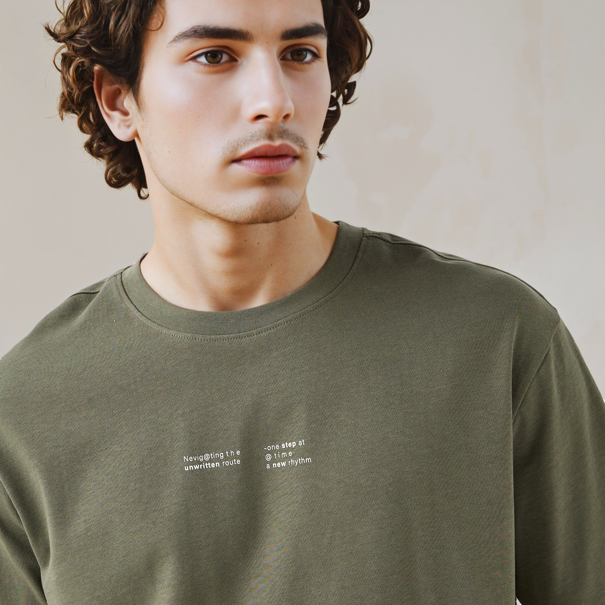 تيشيرت بقصة مريحة وطبعات وياقة ضيقة وأكمام قصيرة للرجال-men-clothing-tshirtsandpolos-tshirts-image-4