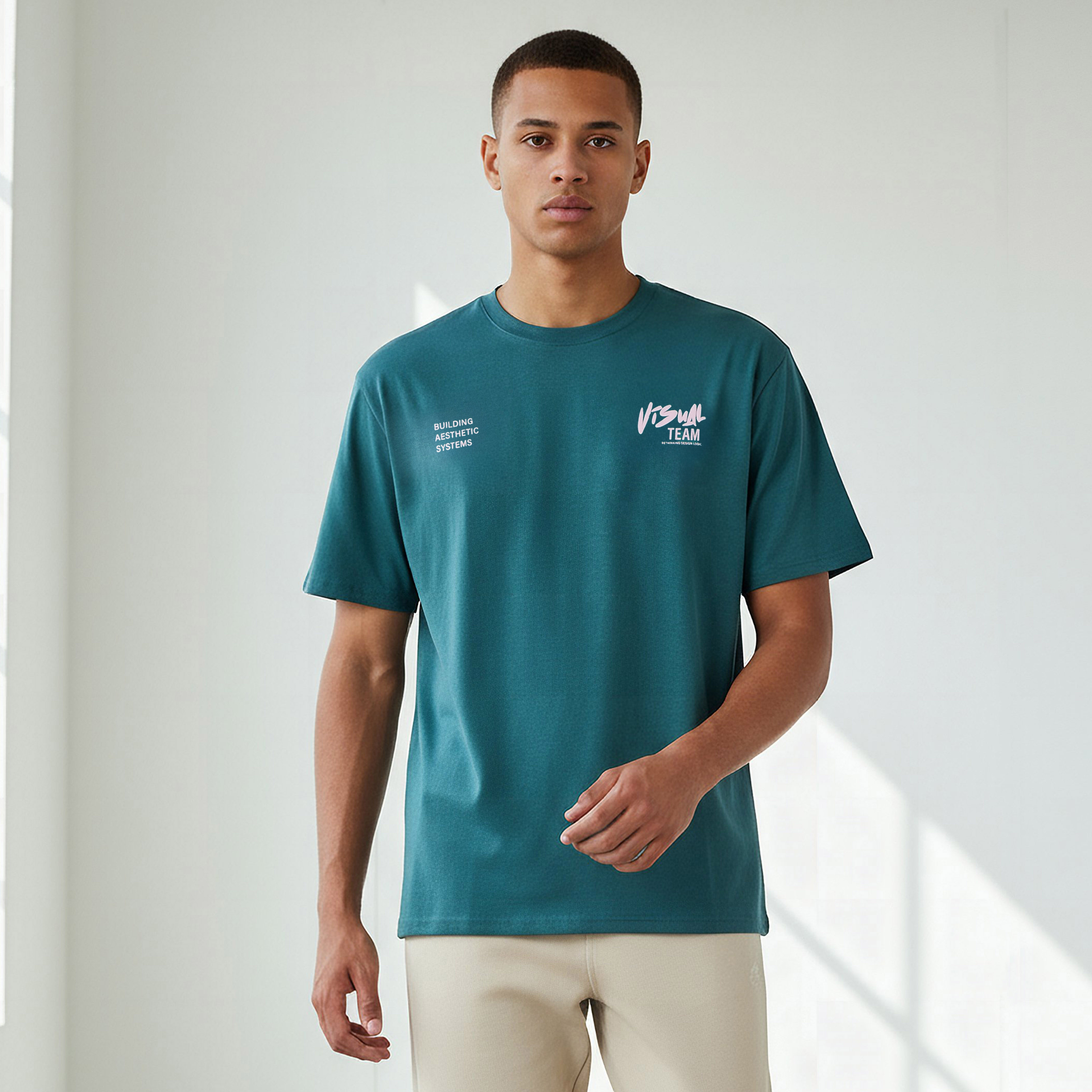 Men Regular Fit Crew Neck Short Sleeves Typographic Print T-shirt-PROMO_SP_QAT_1_BUY2FORQAR59_130625-image-1