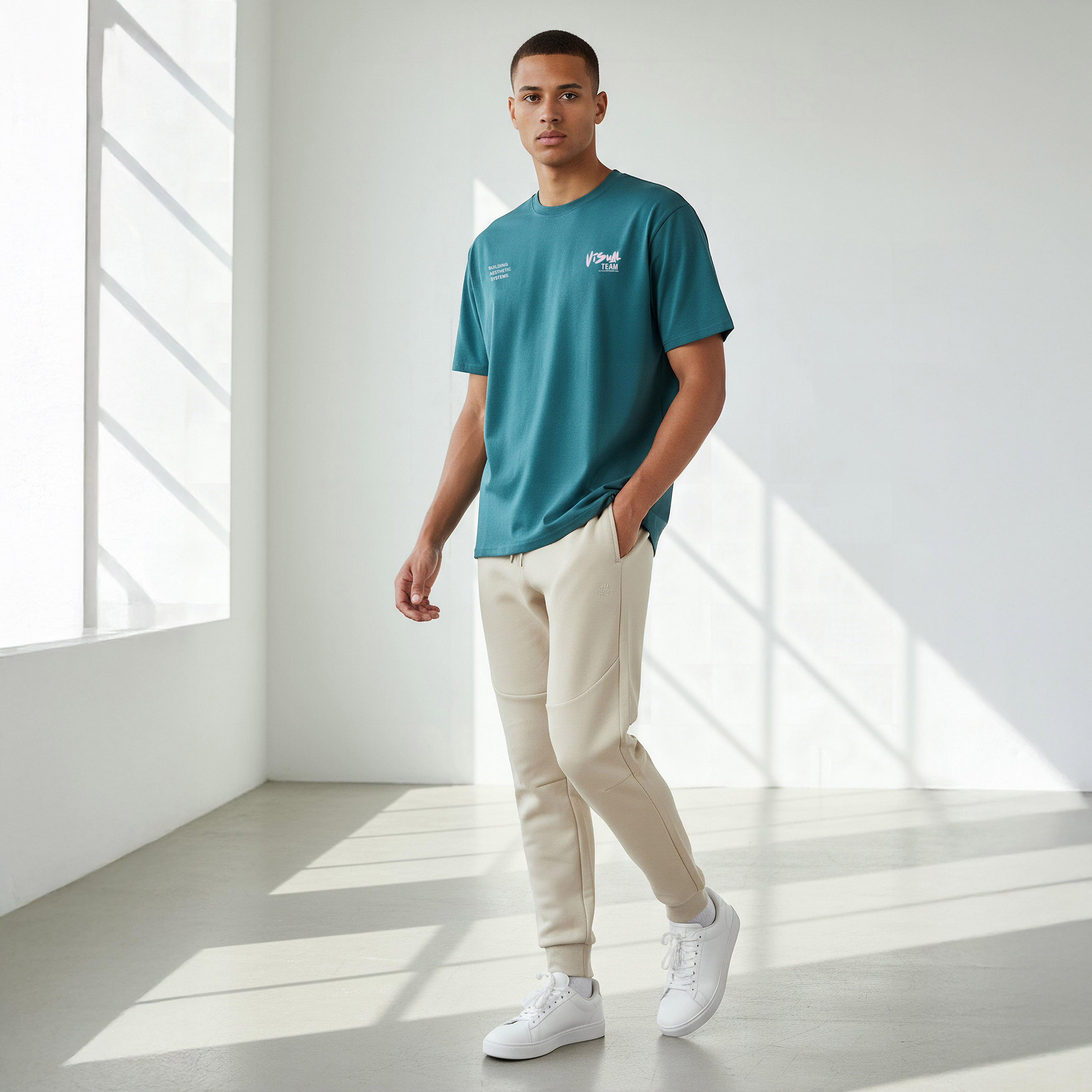 Men Regular Fit Crew Neck Short Sleeves Typographic Print T-shirt-PROMO_SP_QAT_1_BUY2FORQAR59_130625-image-2