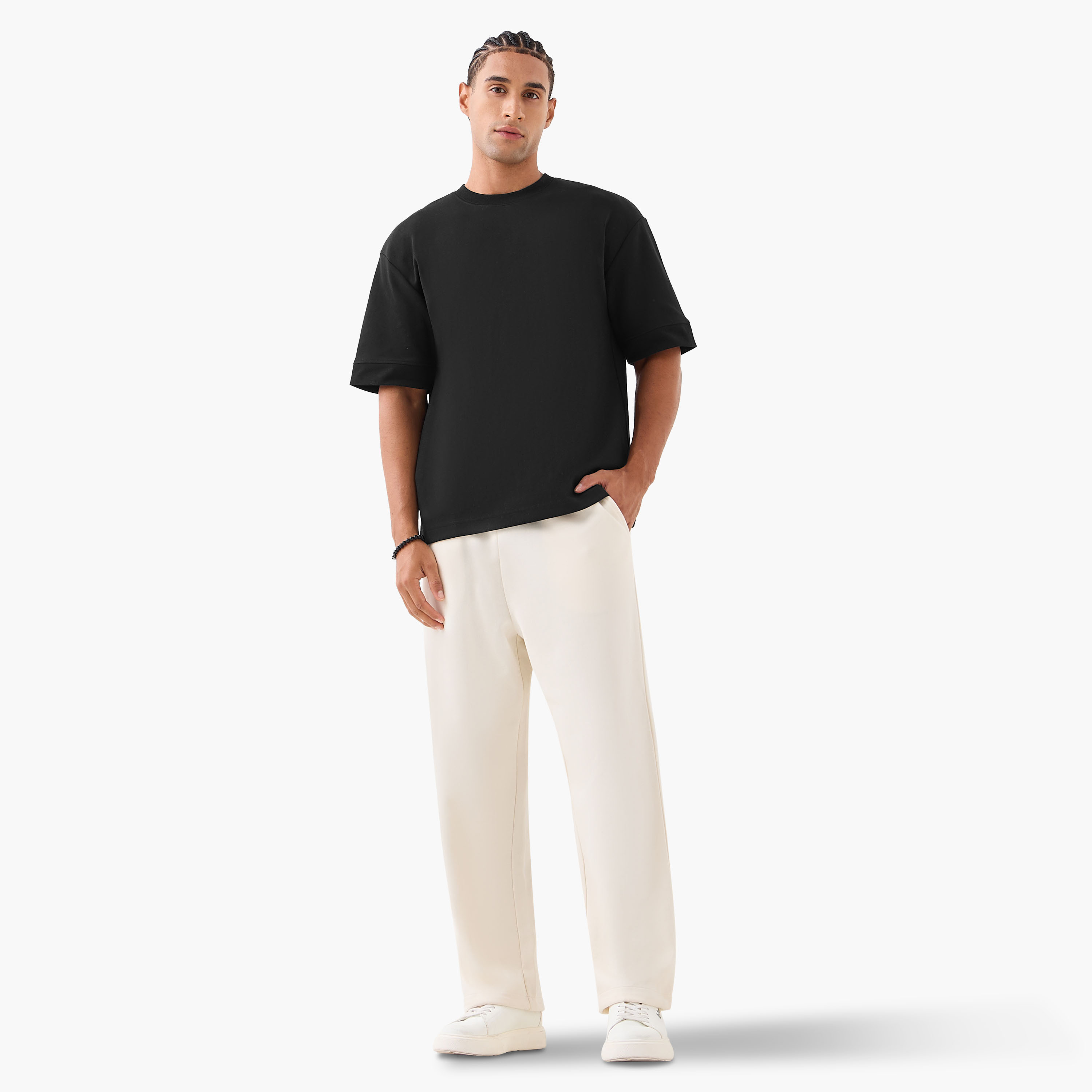 بنطلون رياضي إنترلوك بحافة مفتوحة للرجال-men-clothing-bottoms-joggers-image-3