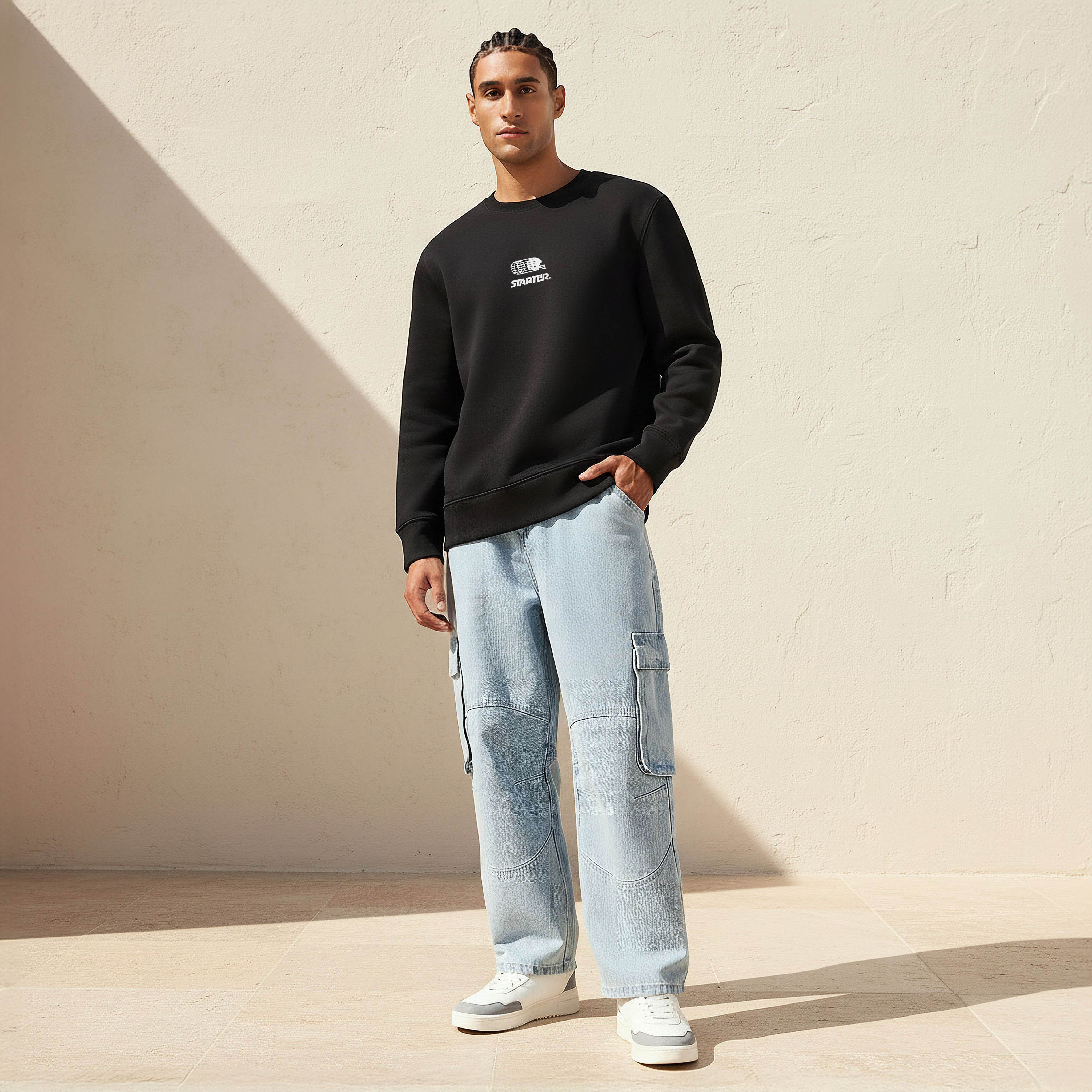 Starter Men Regular Fit Logo Print Sweatshirt-men-winterwear-hoodiesandsweatshirts-image-2