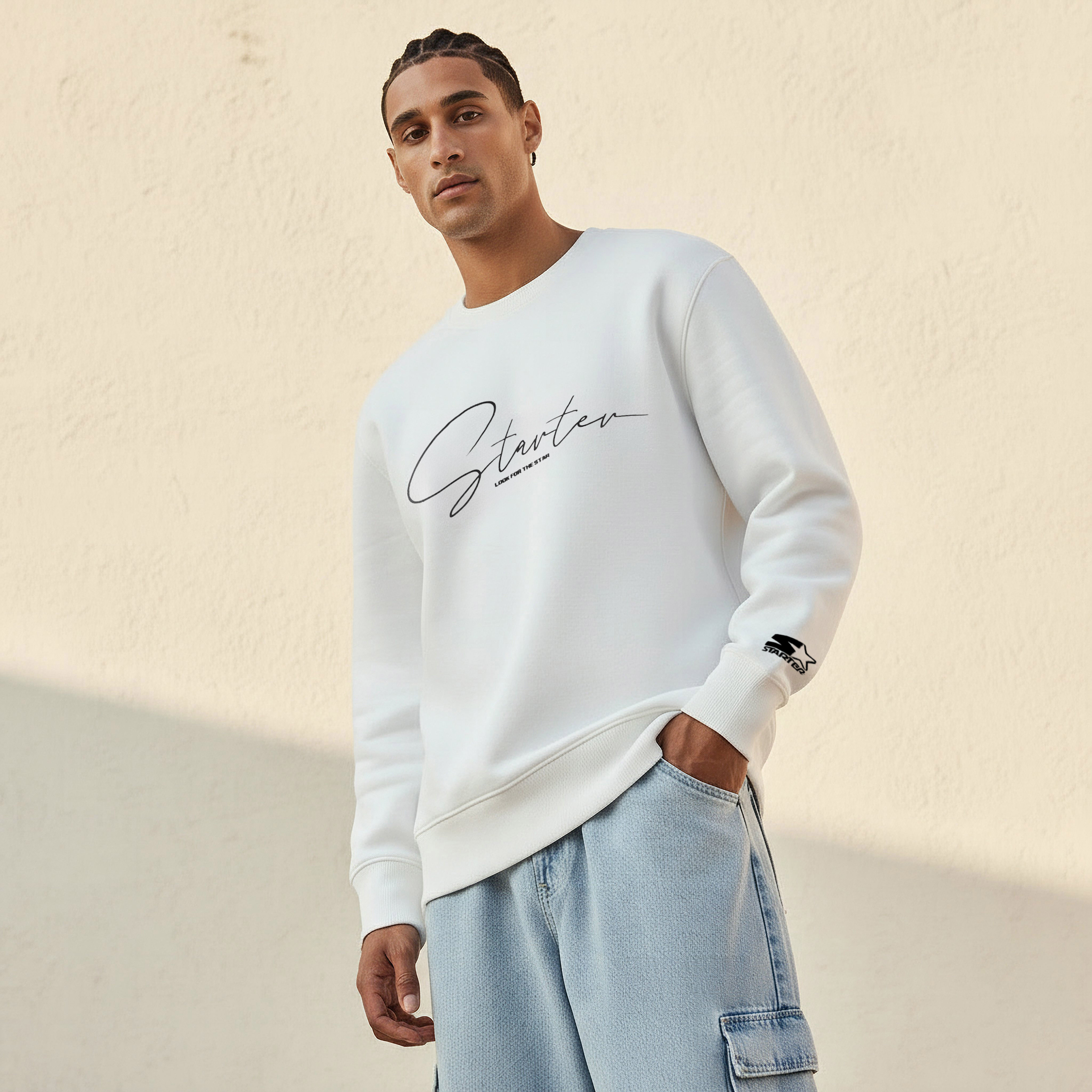Starter Men Regular Fit Logo Print Sweatshirt-men-winterwear-hoodiesandsweatshirts-image-1