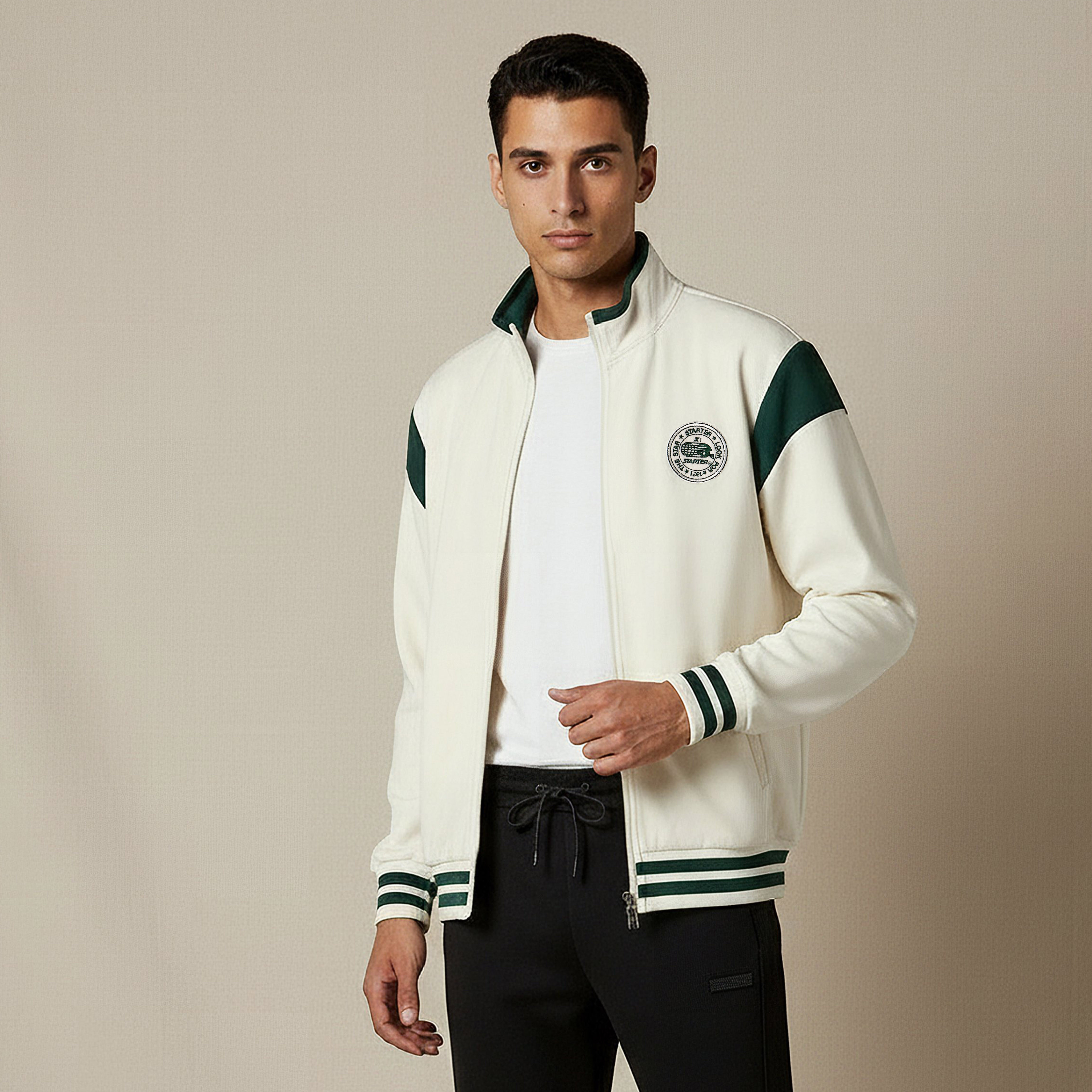 جاكيت فارستي قوالب ملونة بقصّة عادية للرجال من ستارتر-men-clothing-jacketsandblazers-jackets-image-4