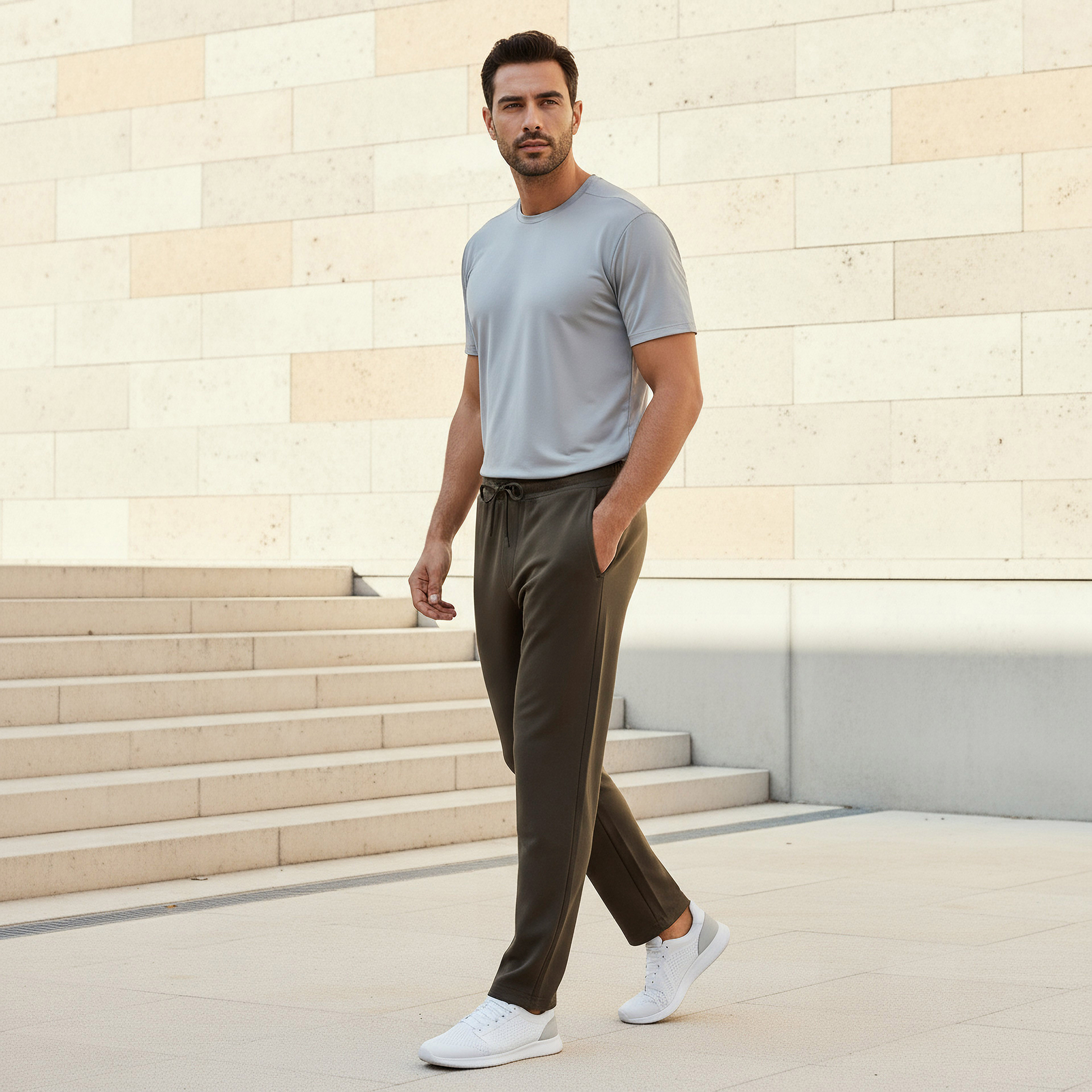 Men Regular Fit Joggers with Pockets-men-clothing-bottoms-joggers-image-2