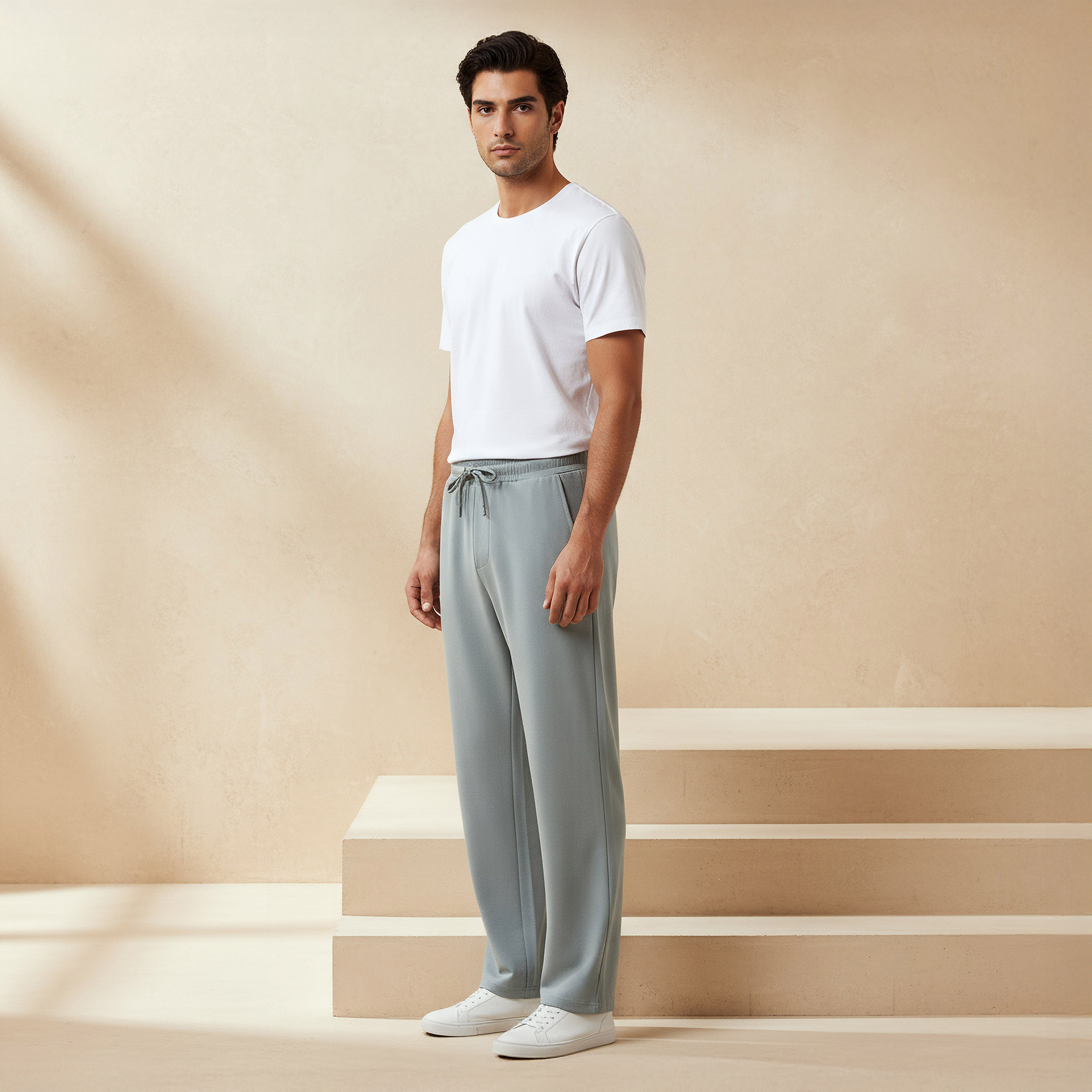 Men Regular Fit Joggers with Pockets-men-clothing-bottoms-joggers-image-2
