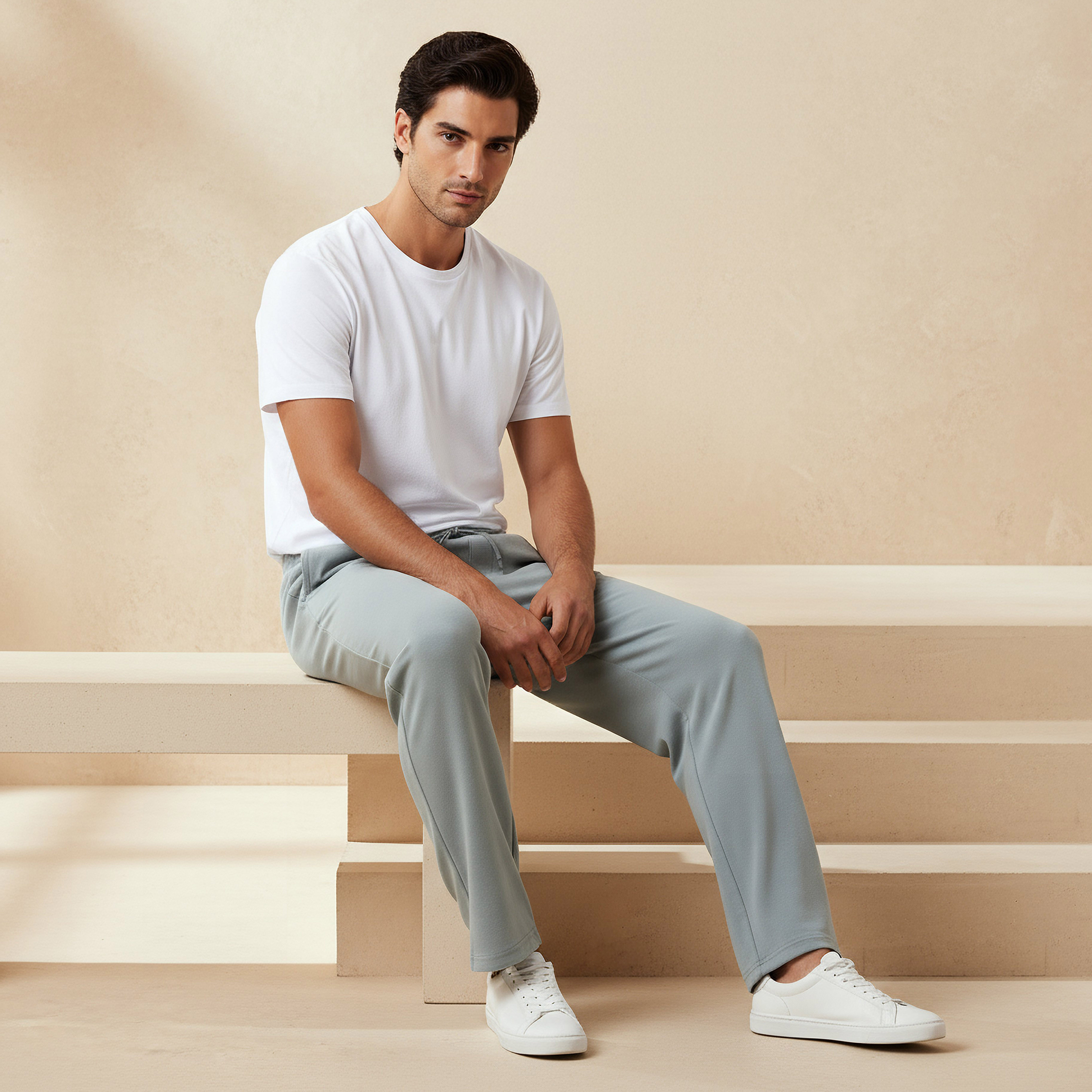 Men Regular Fit Joggers with Pockets-men-clothing-bottoms-joggers-image-5