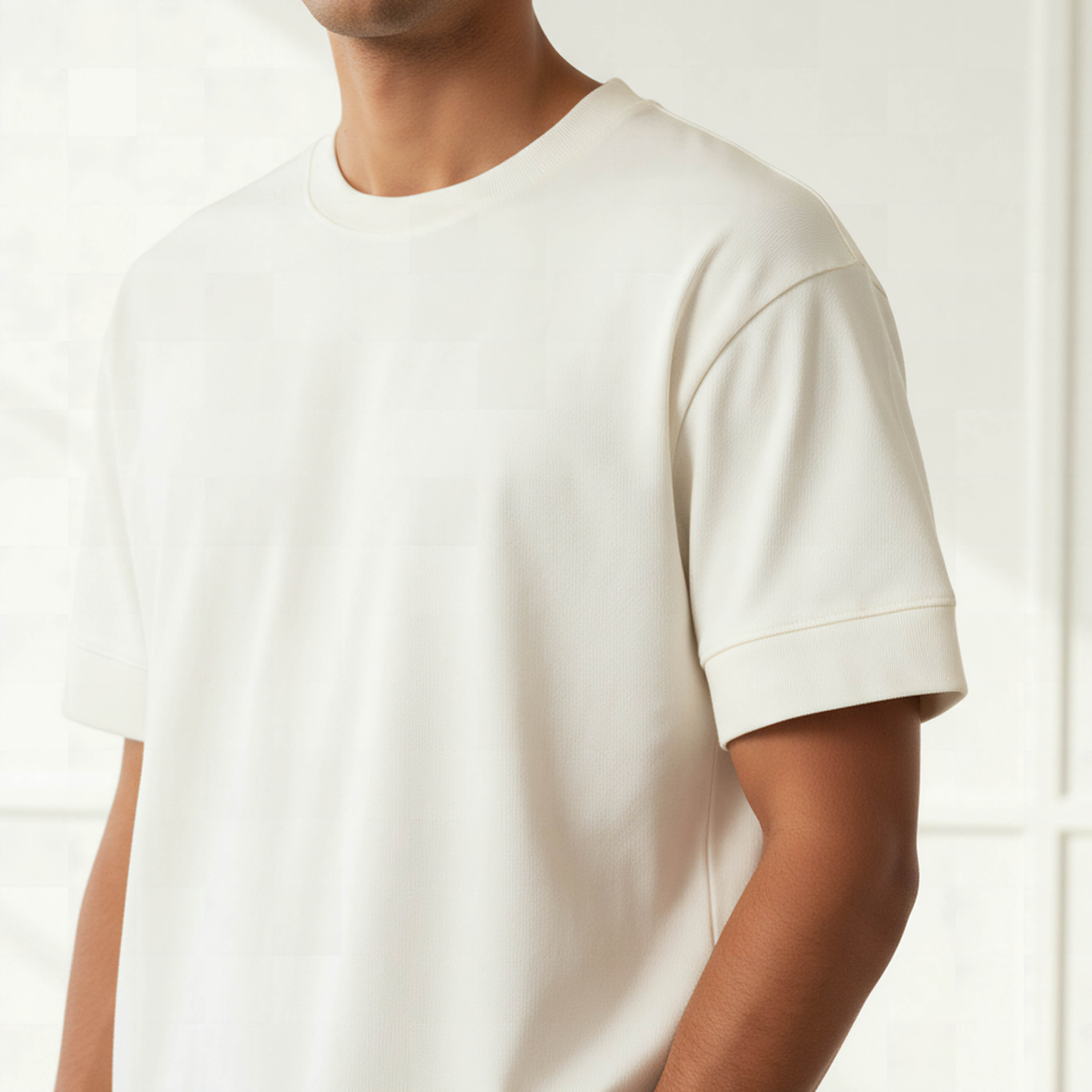 تيشيرت بوكسي رجالي بياقة ضيقة وأكمام قصيرة-men-clothing-tshirtsandpolos-tshirts-image-4