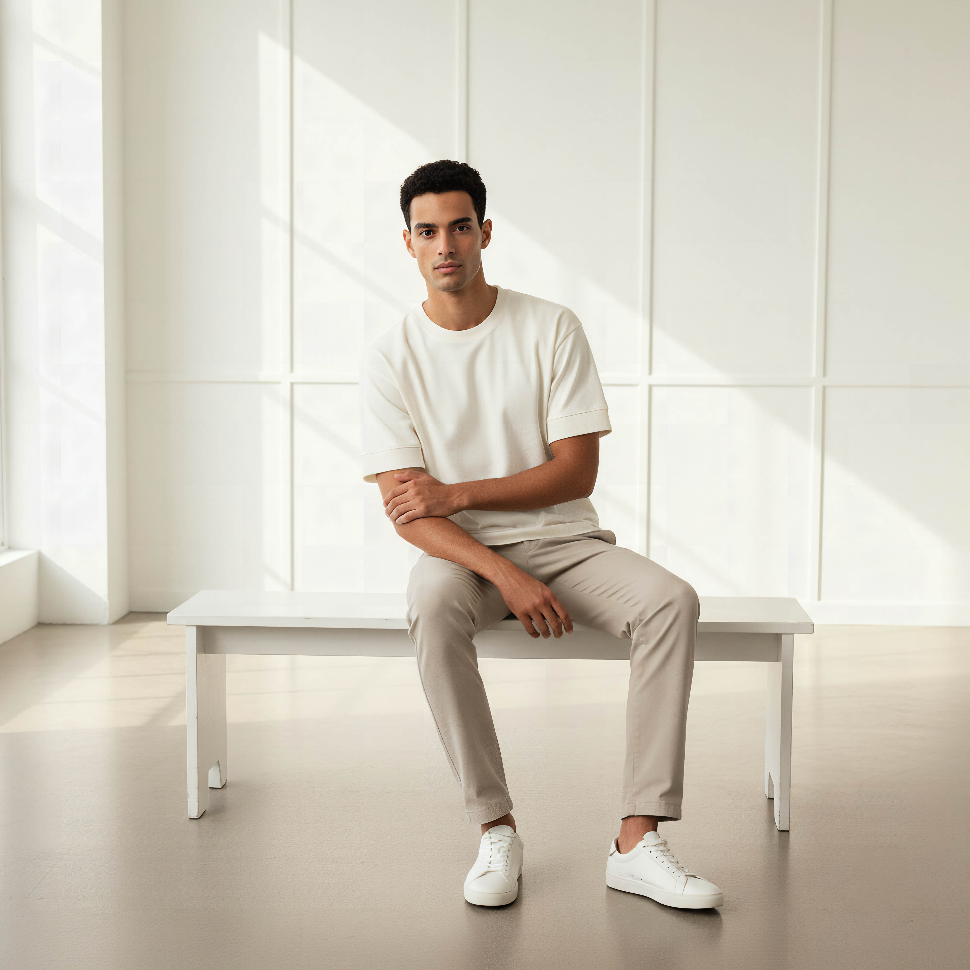 تيشيرت بوكسي رجالي بياقة ضيقة وأكمام قصيرة-men-clothing-tshirtsandpolos-tshirts-image-5