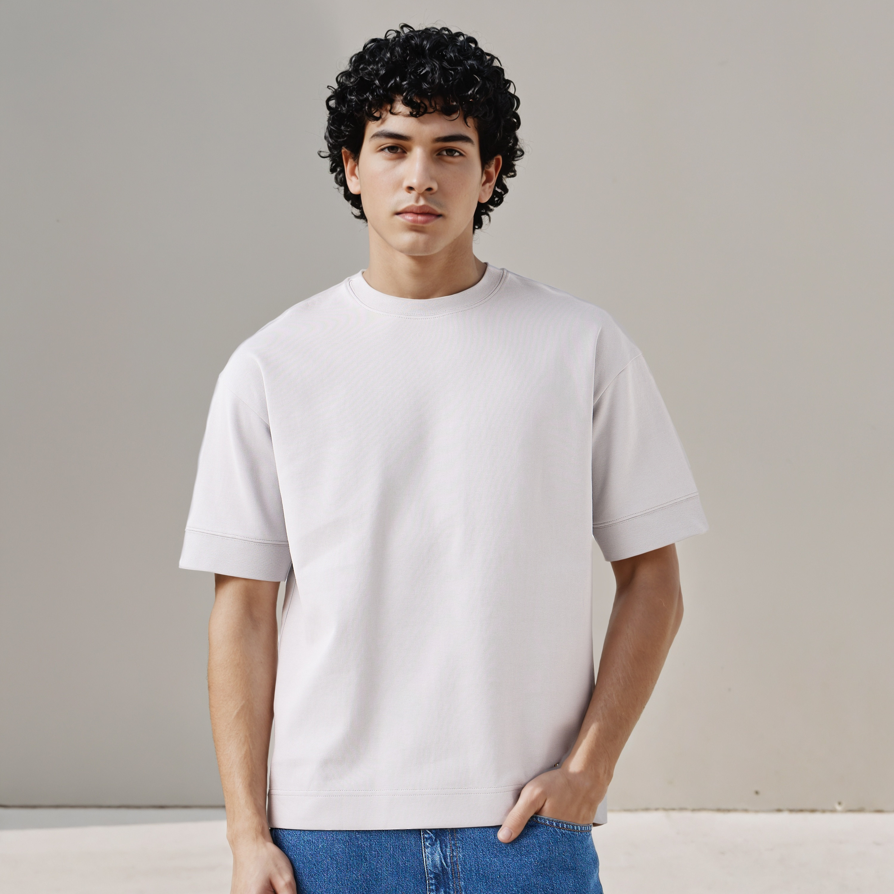 Men Crew Neck Short Sleeves Boxy T-shirt-men-clothing-tshirtsandpolos-tshirts-image-1