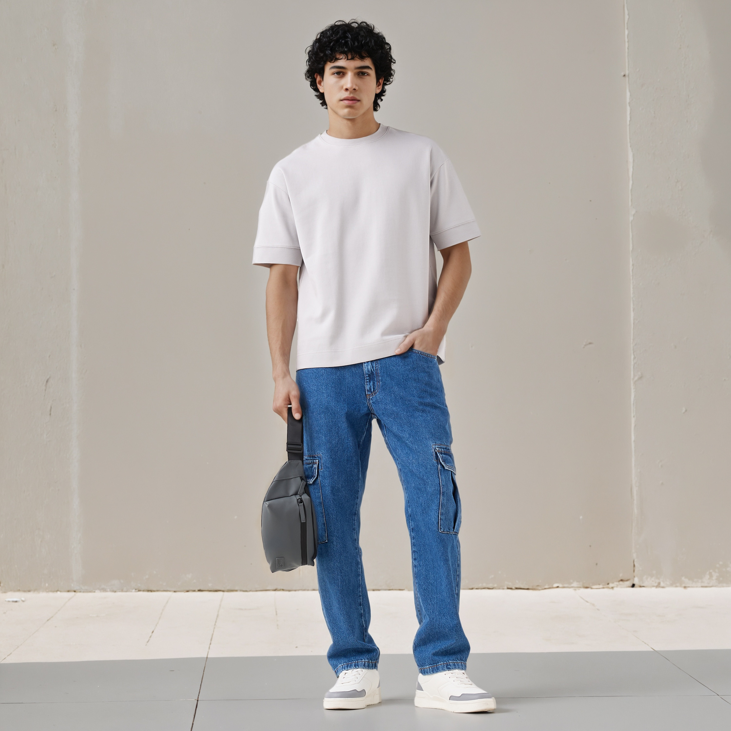 Men Crew Neck Short Sleeves Boxy T-shirt-men-clothing-tshirtsandpolos-tshirts-image-2