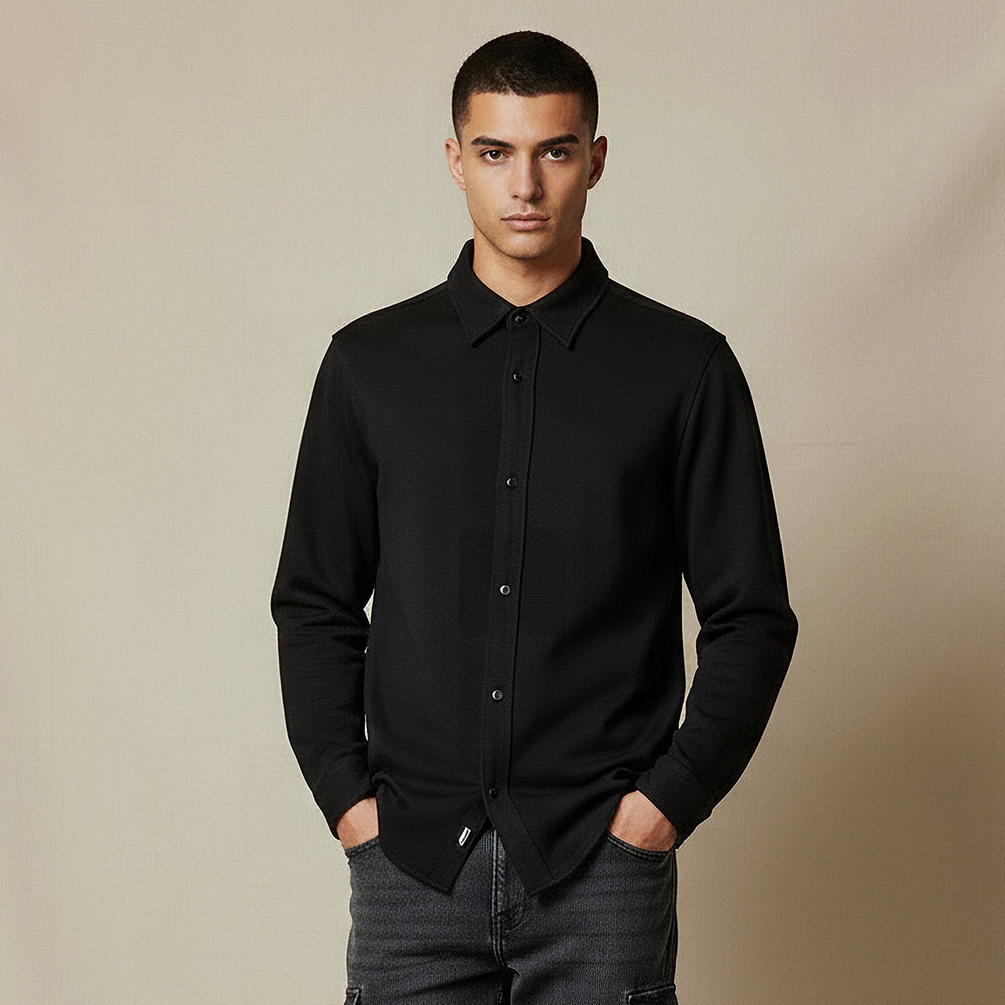 Men Regular Fit Collared Long Sleeves Shirt-men-clothing-shirts-image-1