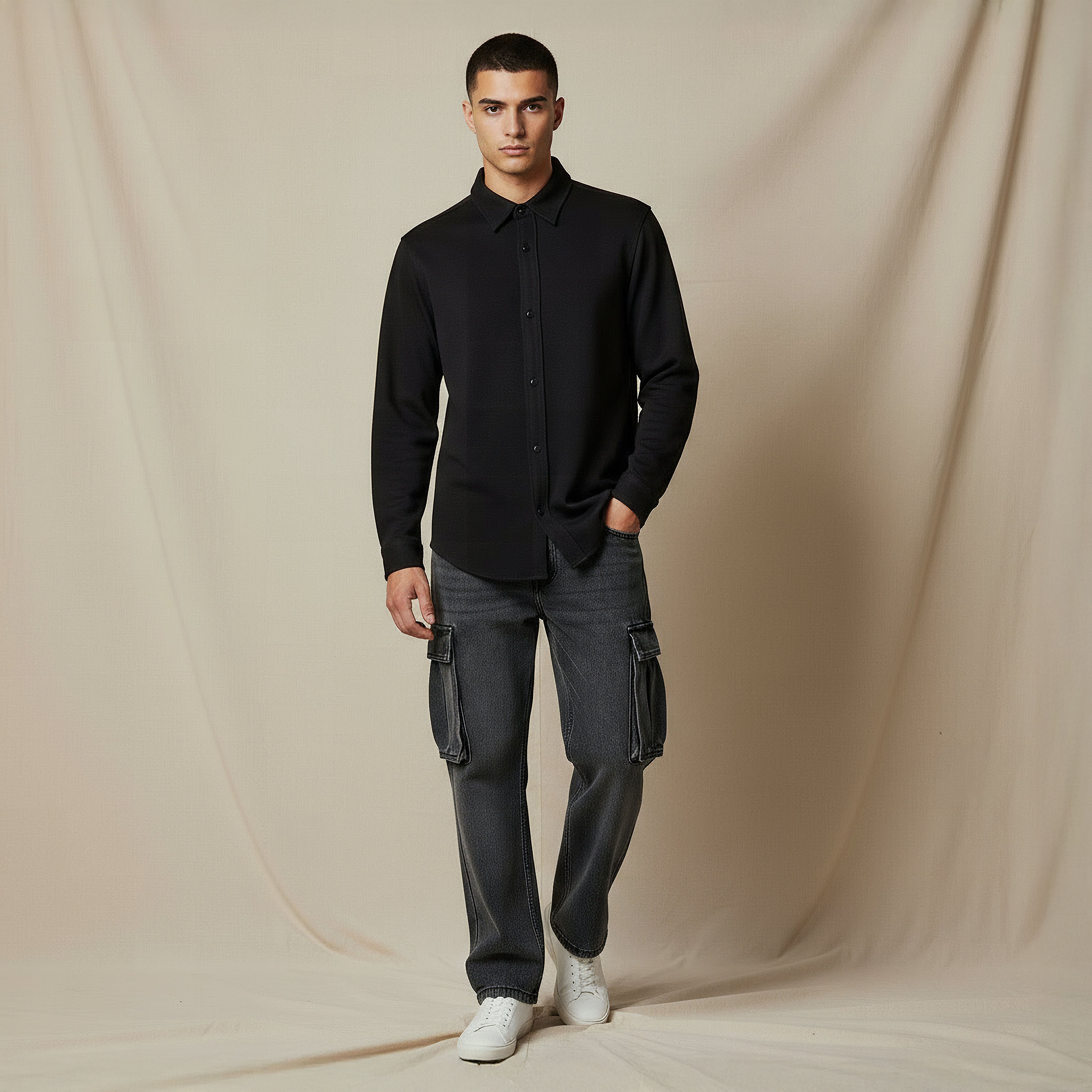 Men Regular Fit Collared Long Sleeves Shirt-men-clothing-shirts-image-2