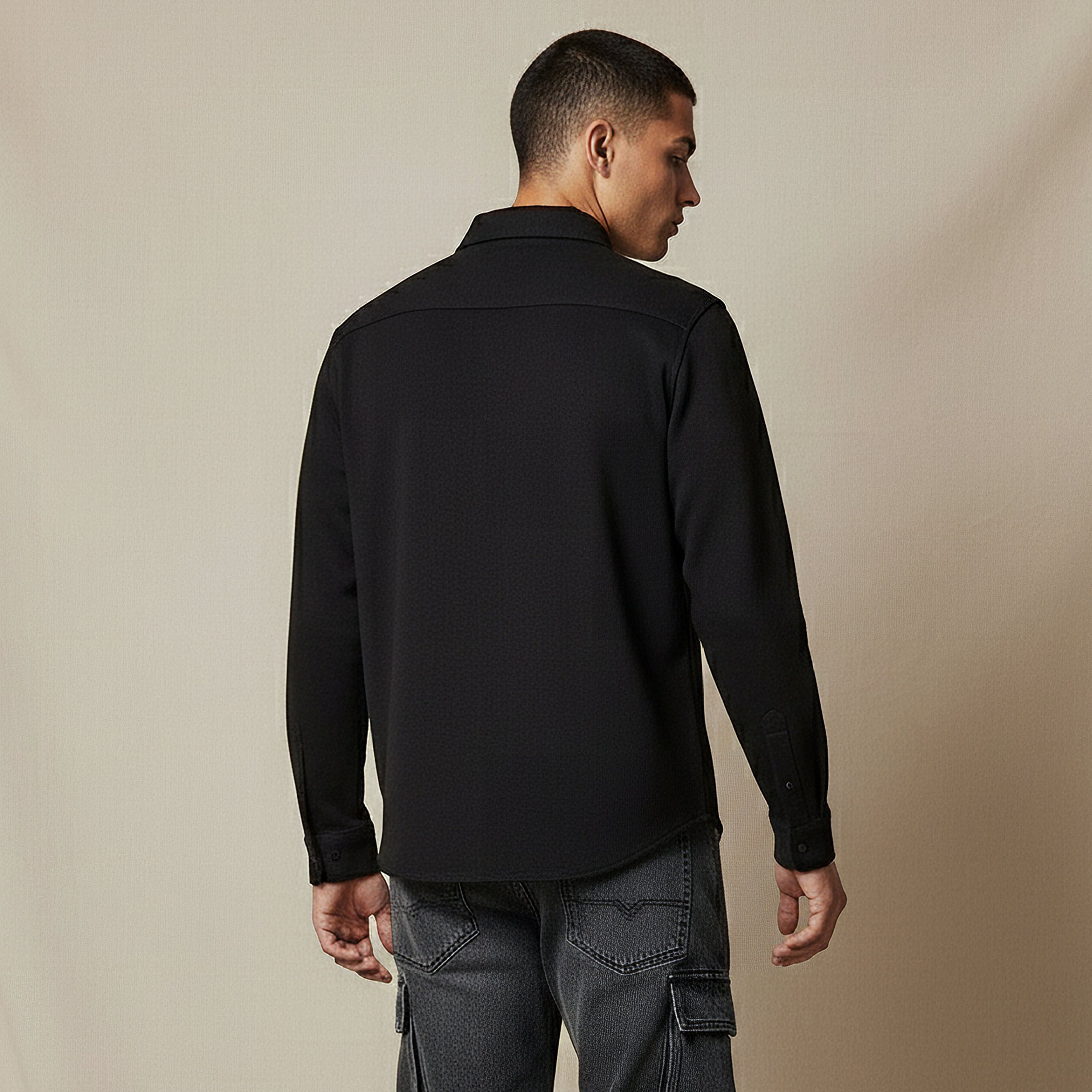 Men Regular Fit Collared Long Sleeves Shirt-men-clothing-shirts-image-3