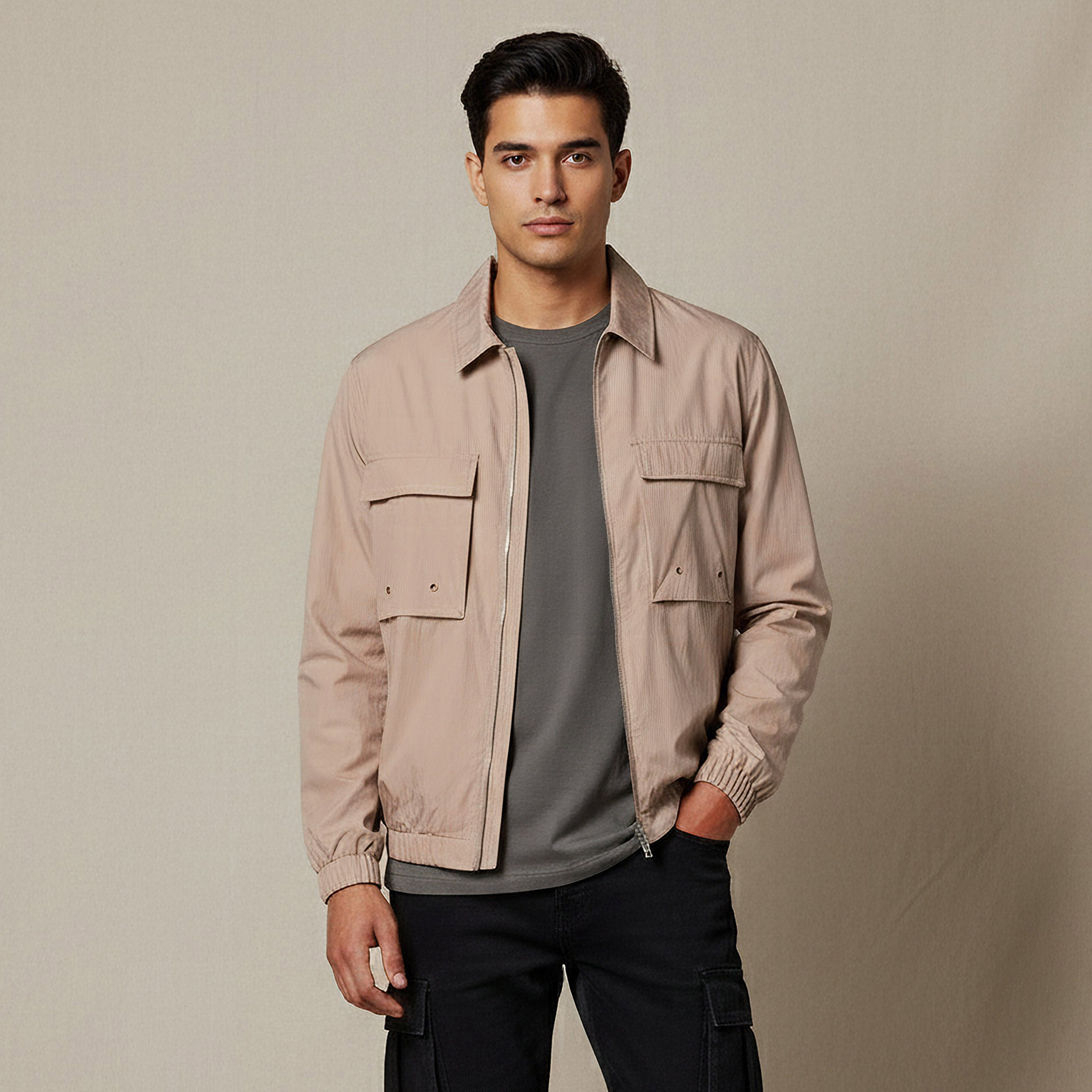 Men Regular Fit Zip Through Bomber Jacket-men-clothing-jacketsandblazers-jackets-image-1