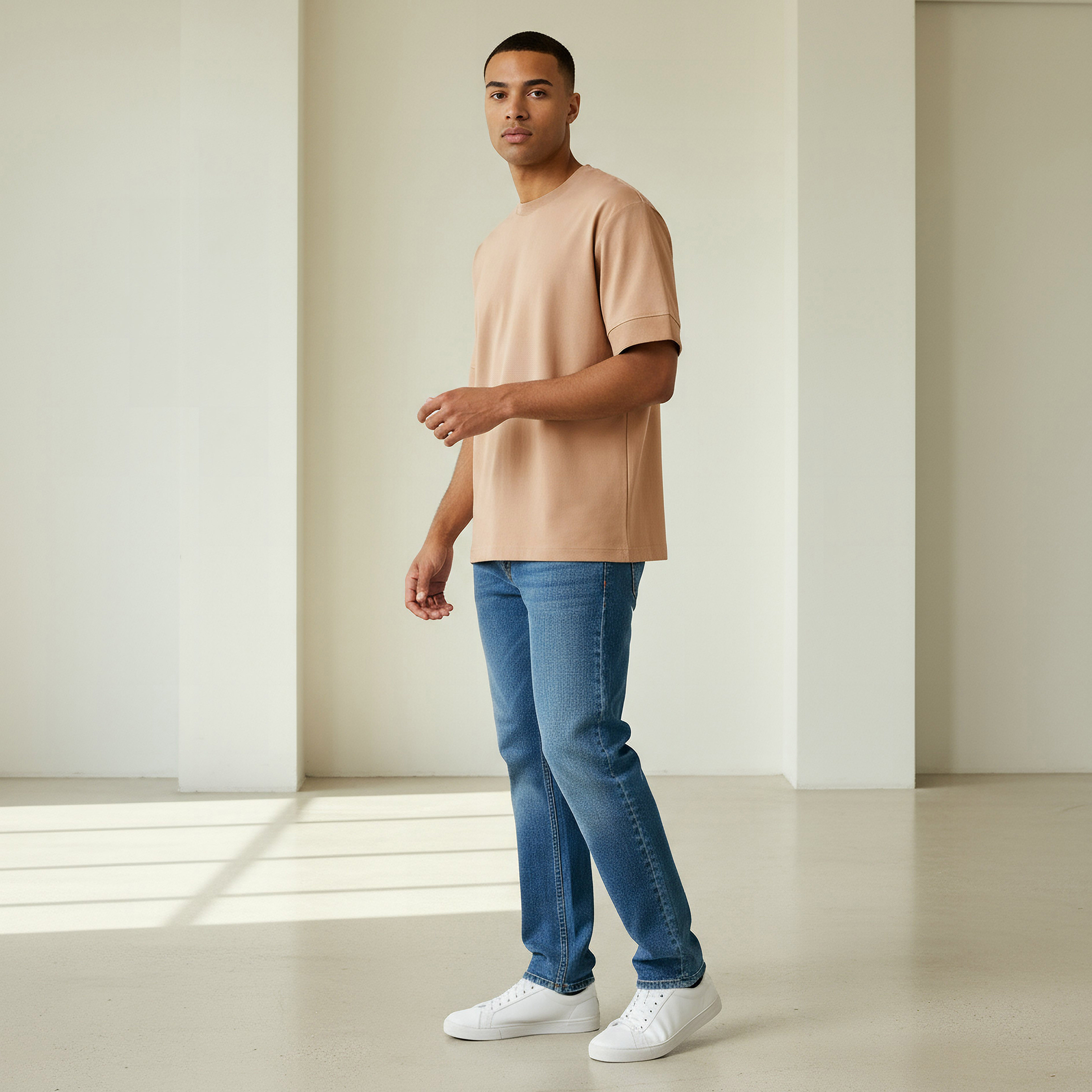 Men Relaxed Fit Crew Neck Short Sleeve Patch Detail T-shirt-men-clothing-tshirtsandpolos-tshirts-image-2