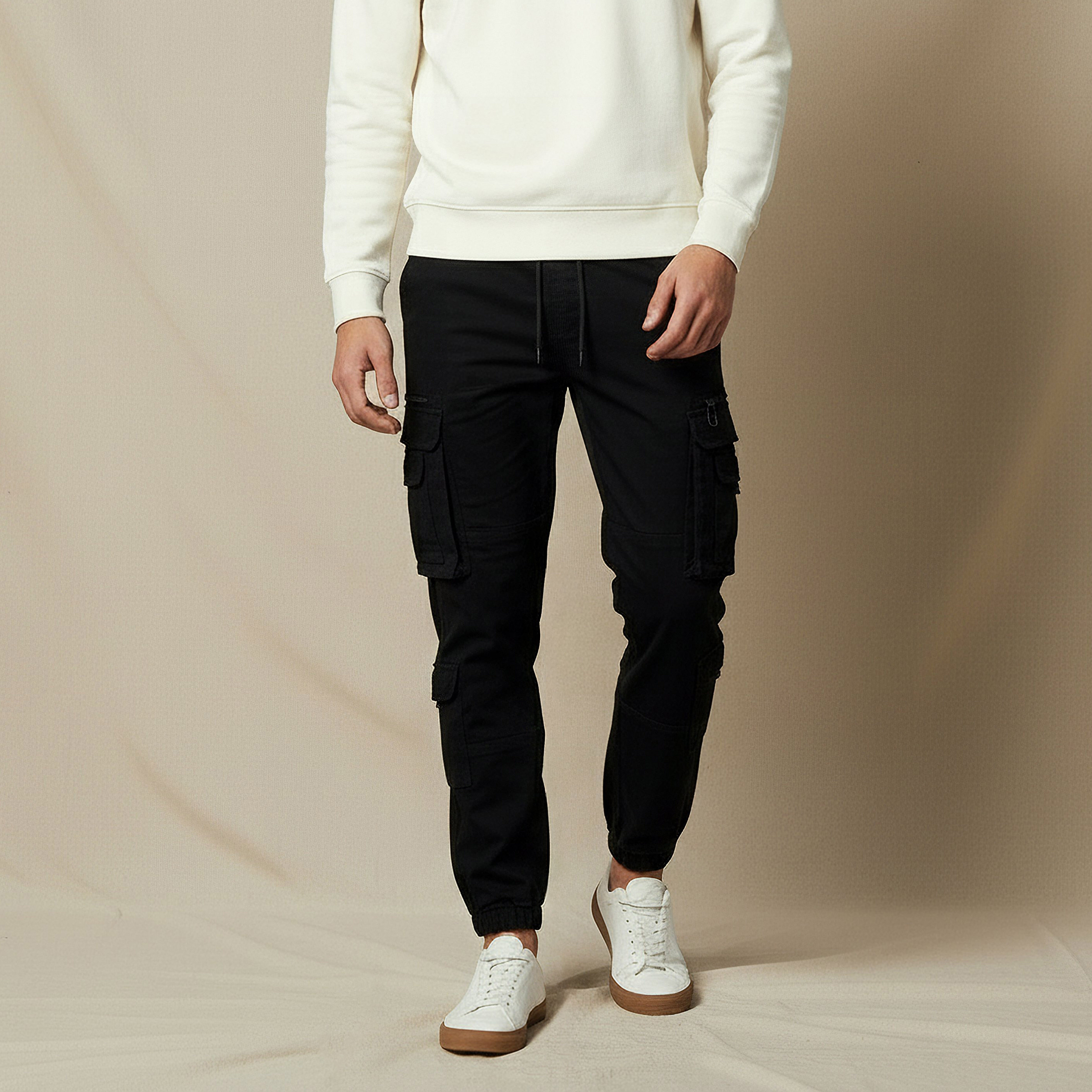 Men Regular Fit Cargo Trousers-men-clothing-bottoms-trousersandchinos-trousers-image-1
