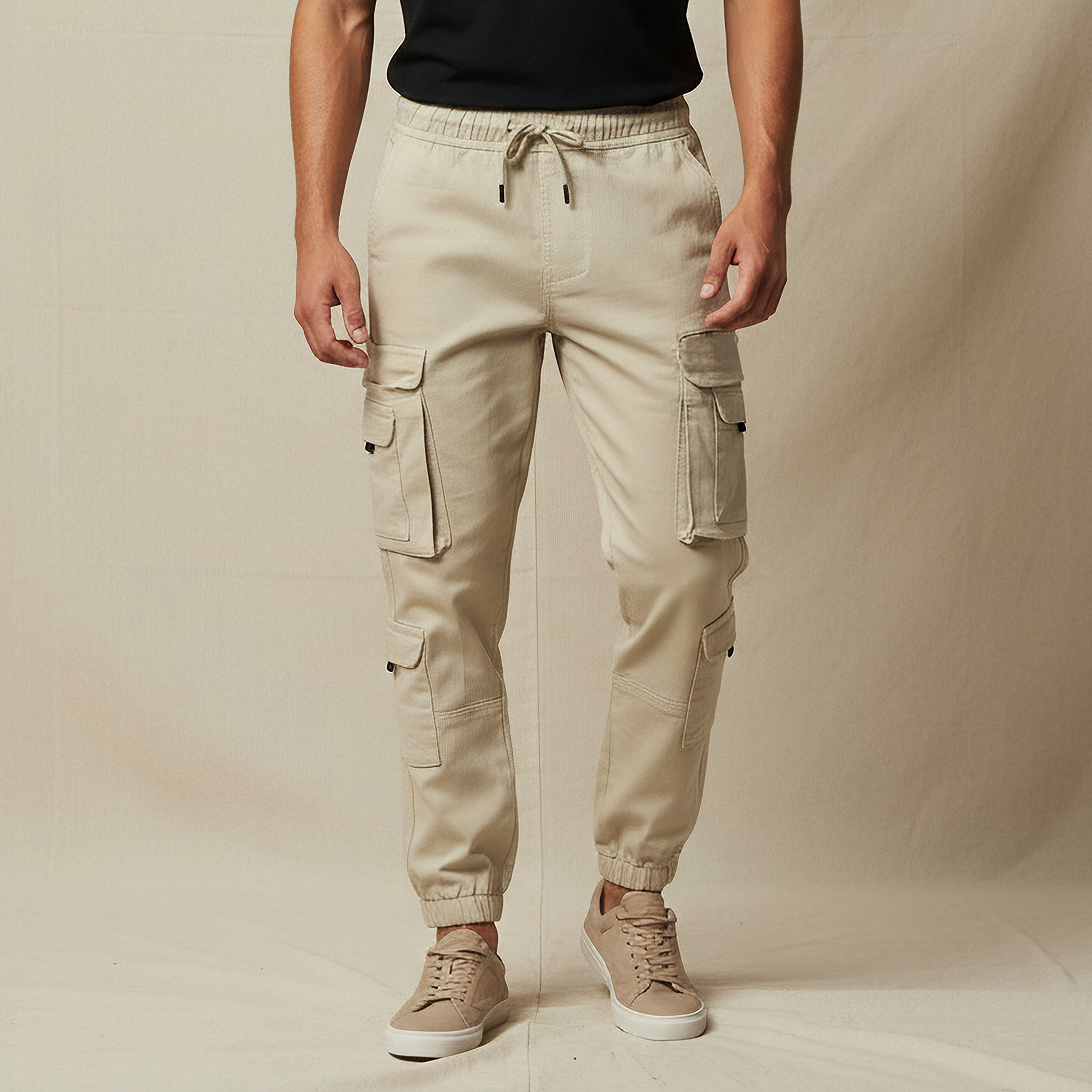Men Regular Fit Cargo Trousers-men-clothing-bottoms-trousersandchinos-trousers-image-2