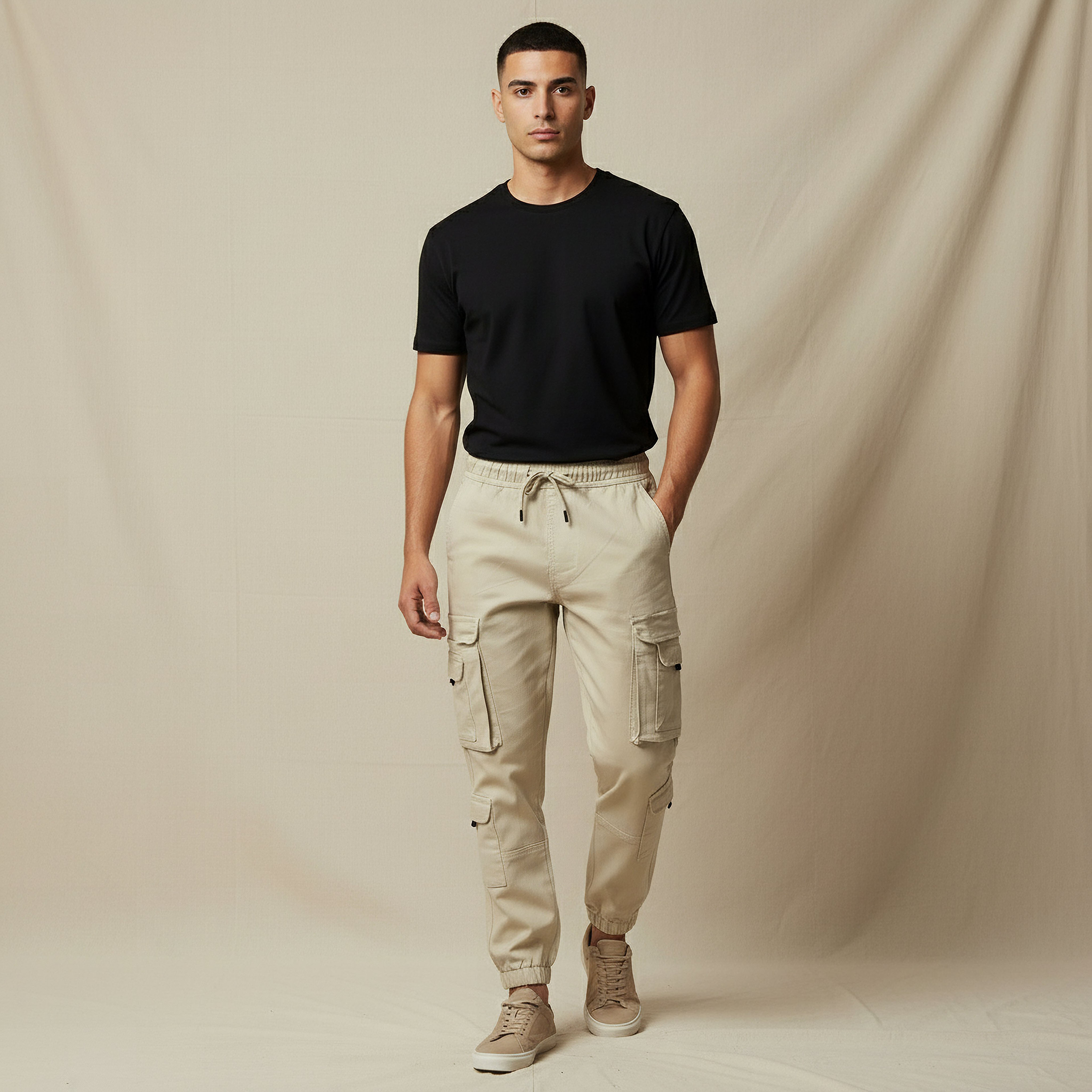 Men Regular Fit Cargo Trousers-men-clothing-bottoms-trousersandchinos-trousers-image-3