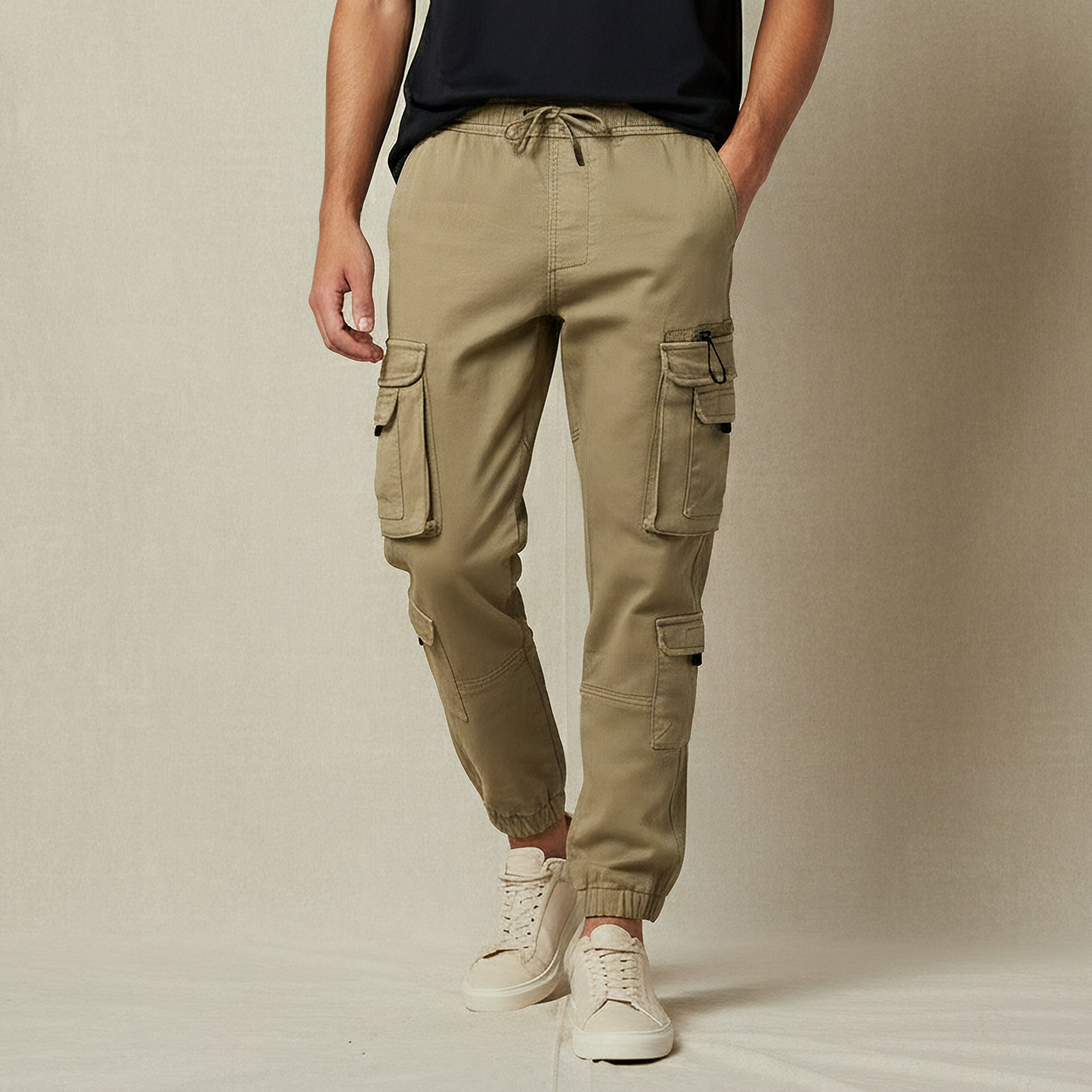 Men Regular Fit Cargo Trousers-men-clothing-bottoms-trousersandchinos-trousers-image-1
