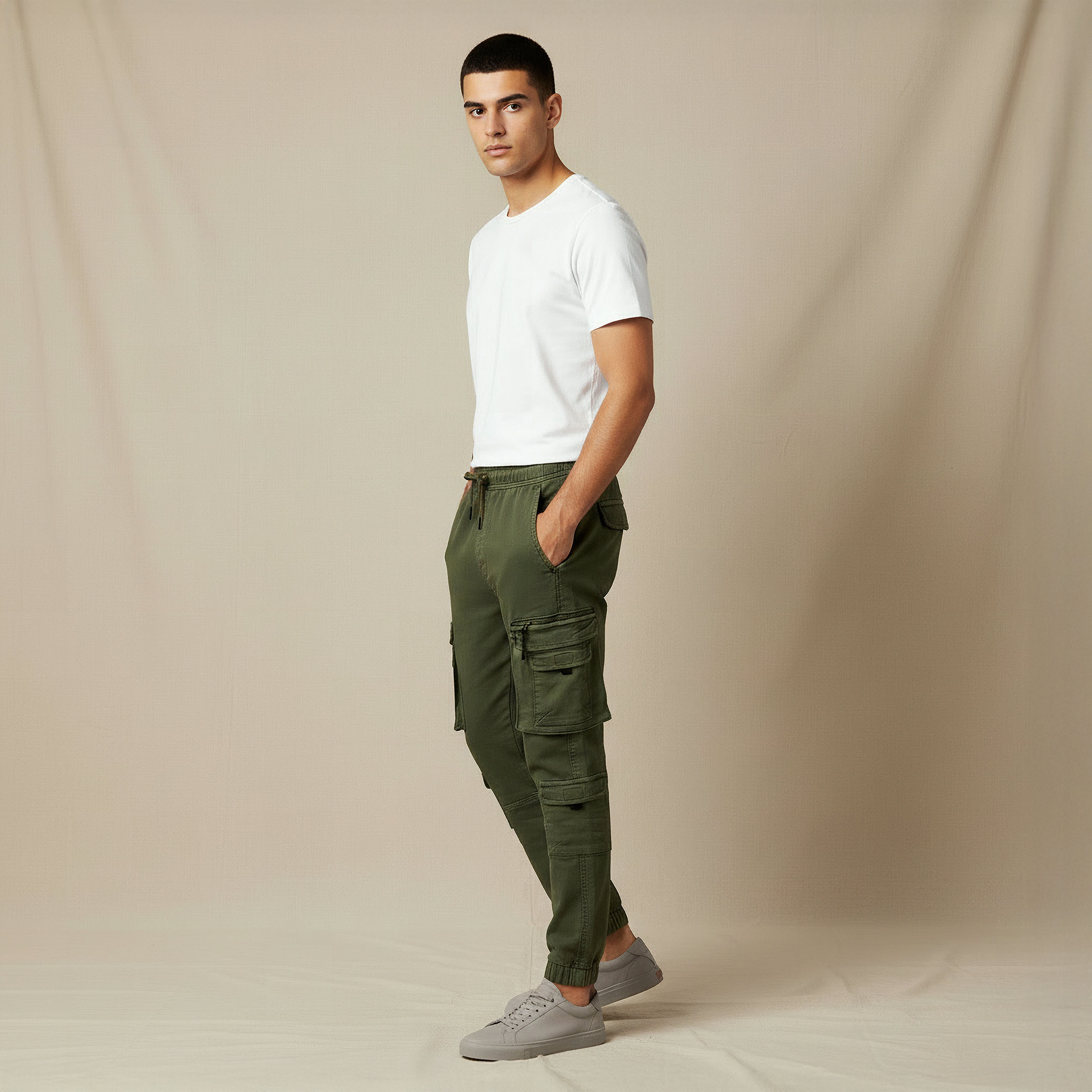 Men Regular Fit Cargo Trousers-men-clothing-bottoms-trousersandchinos-trousers-image-2