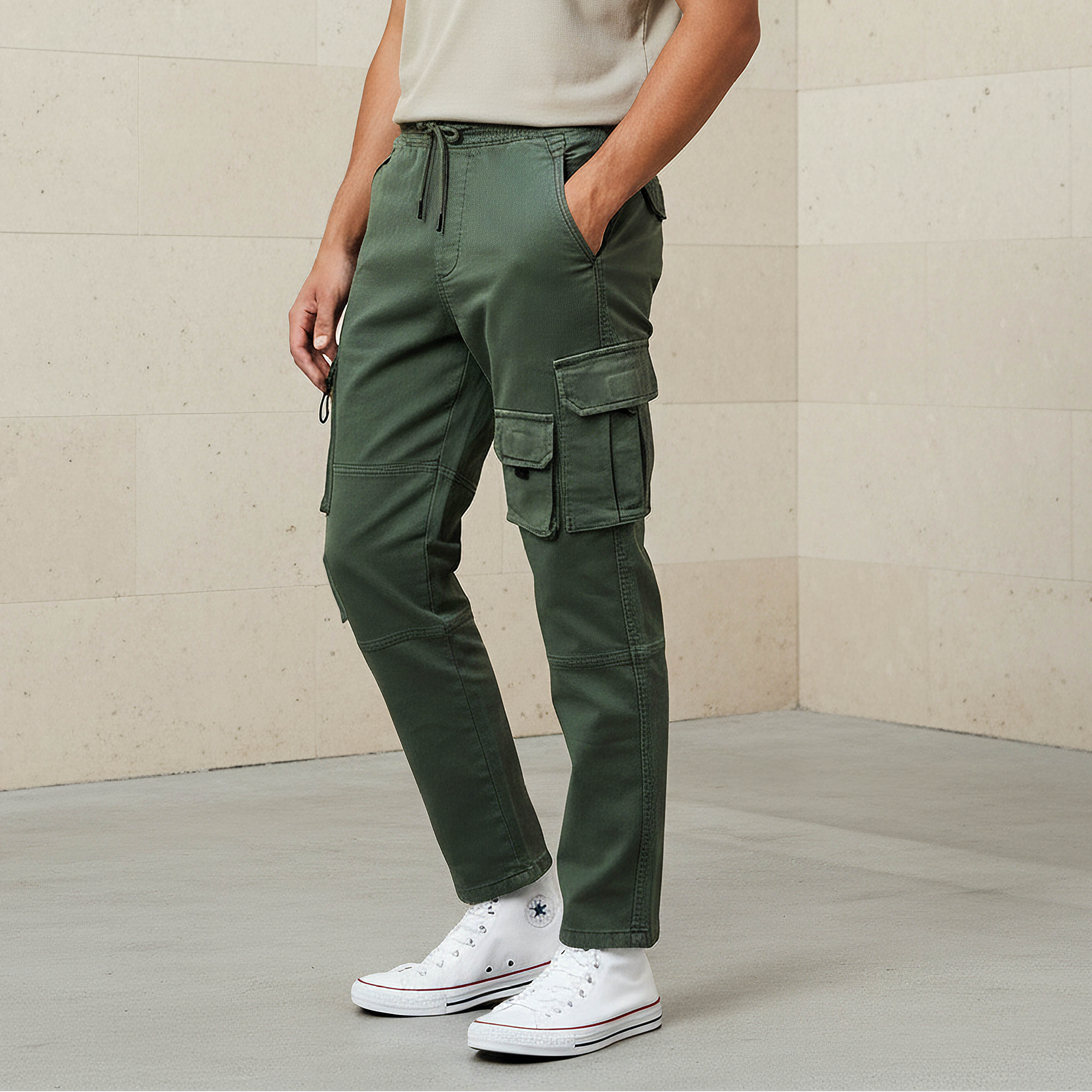 بنطلون كارجو بقصة عادية للرجال-men-clothing-bottoms-joggers-image-1