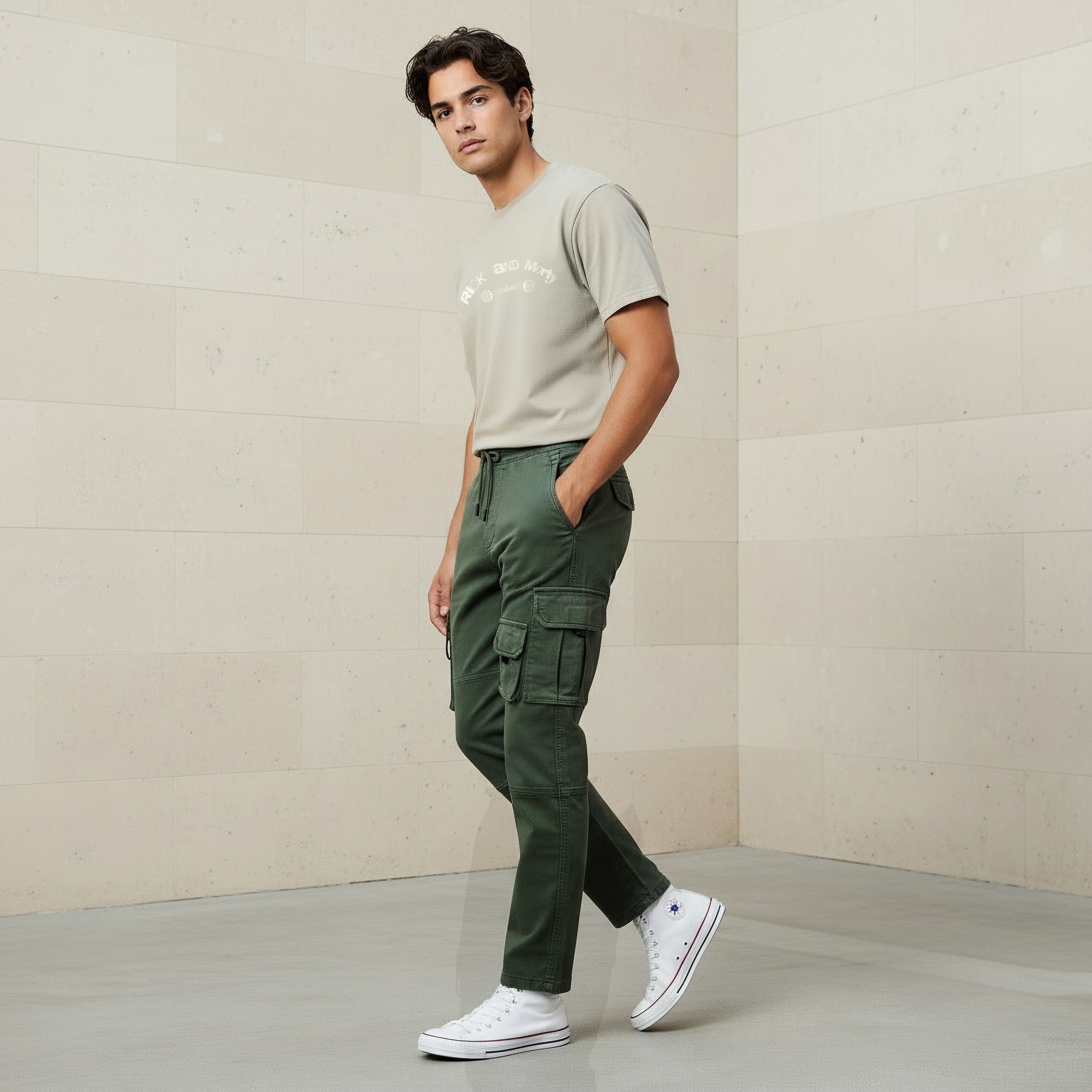 بنطلون كارجو بقصة عادية للرجال-men-clothing-bottoms-joggers-image-2
