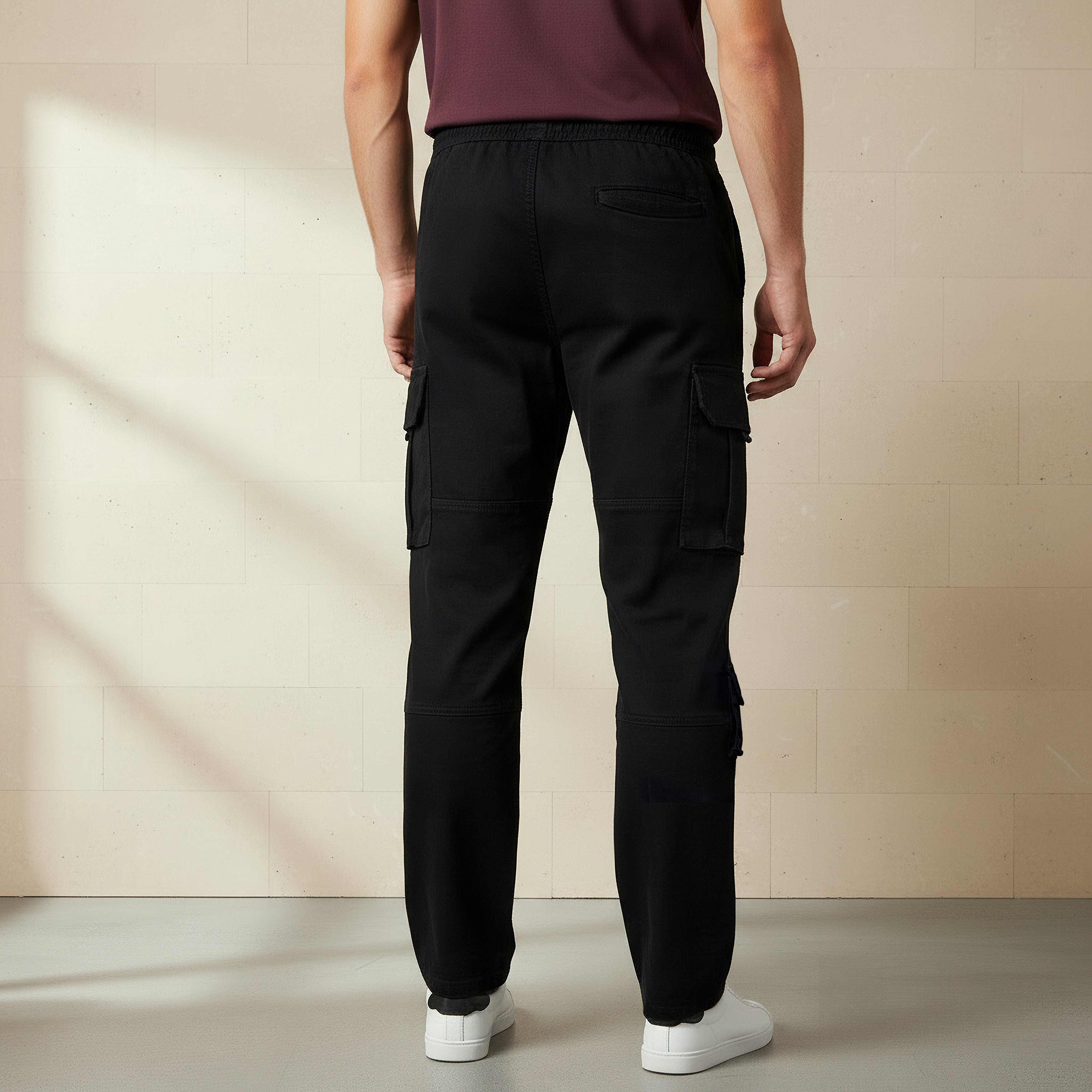 Men Regular Fit Cargo Trousers-men-clothing-bottoms-joggers-image-4