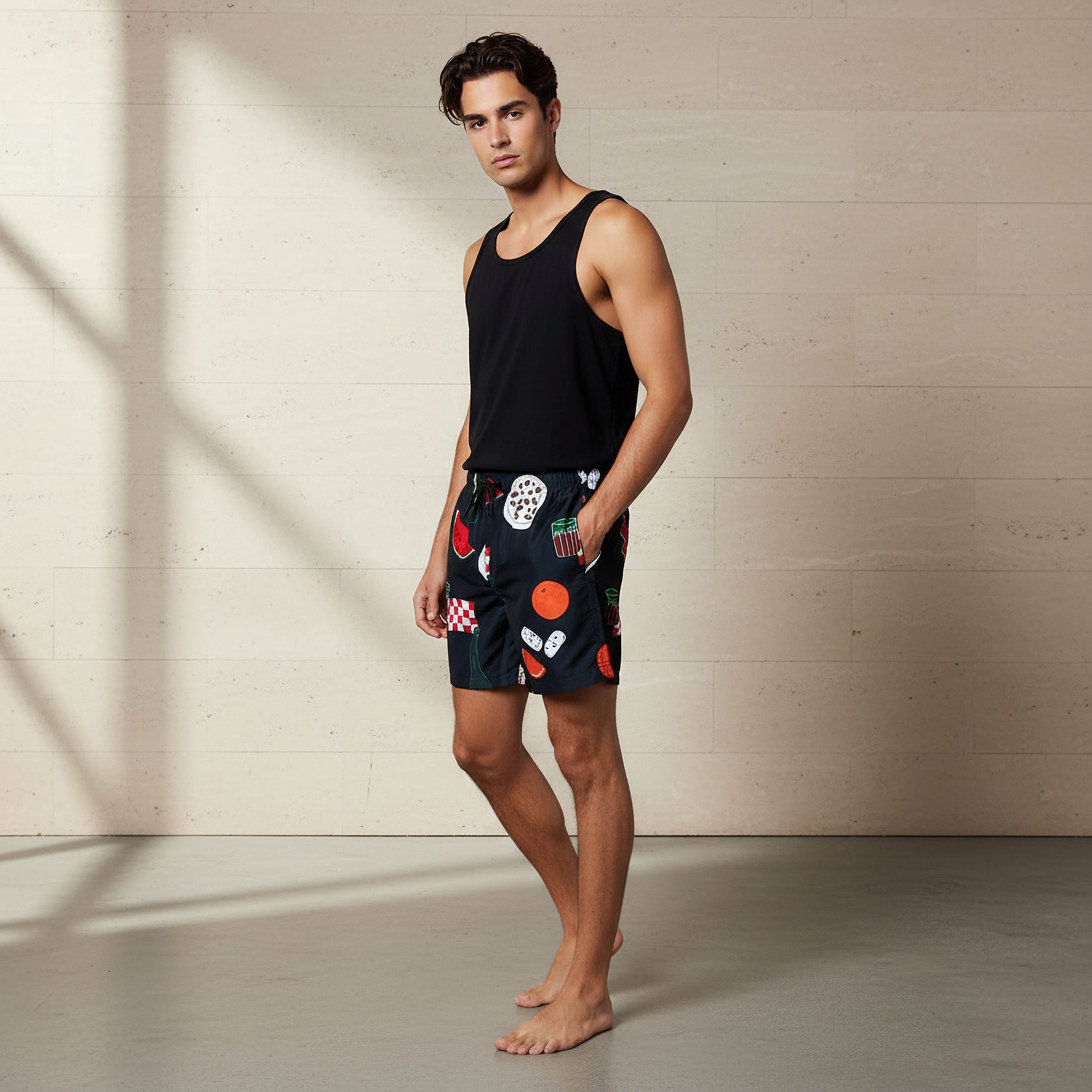 Men Printed Swim Shorts-sports-men-clothing-swimwear-image-2