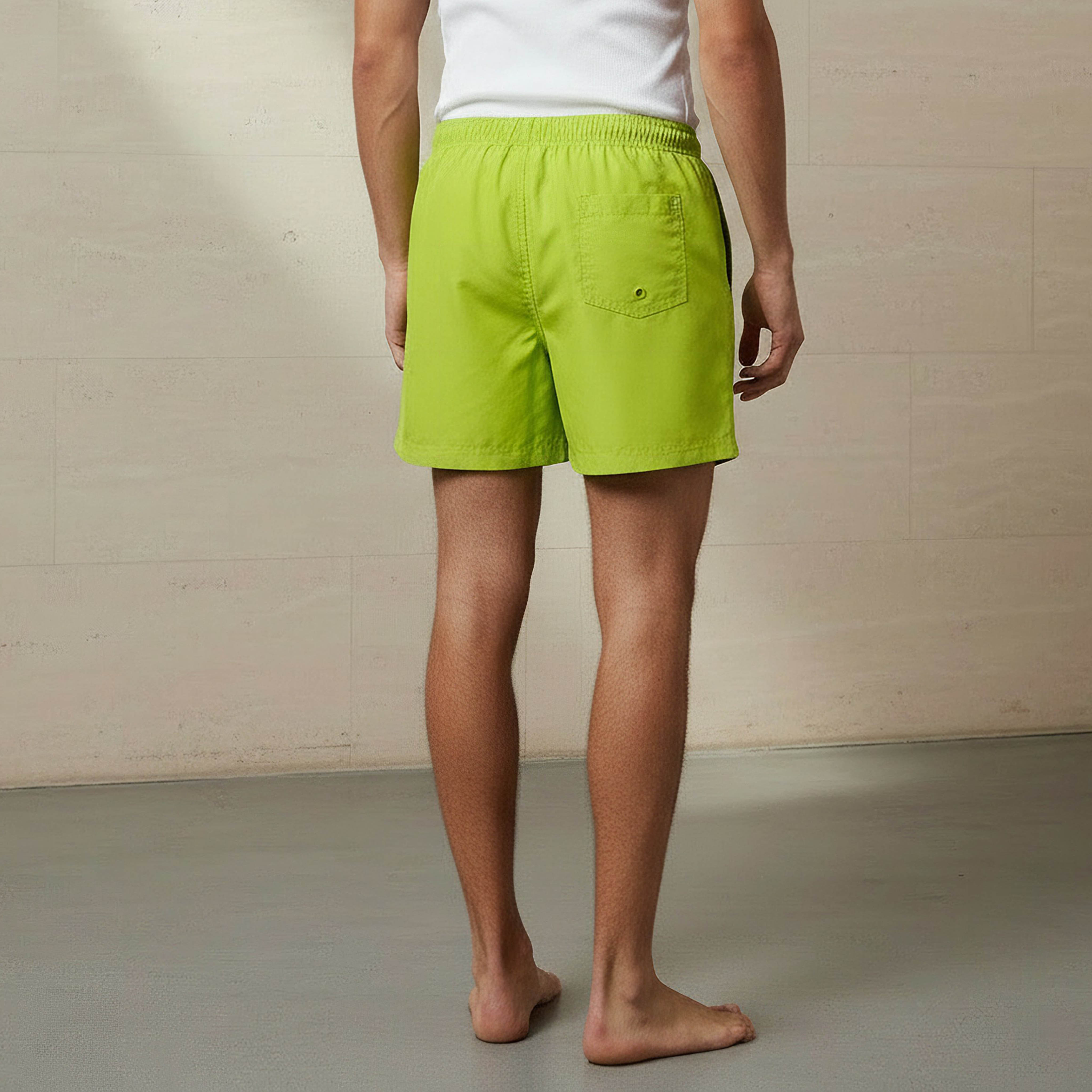 Men Drawstring Waist Swim Shorts-sports-men-clothing-swimwear-image-3