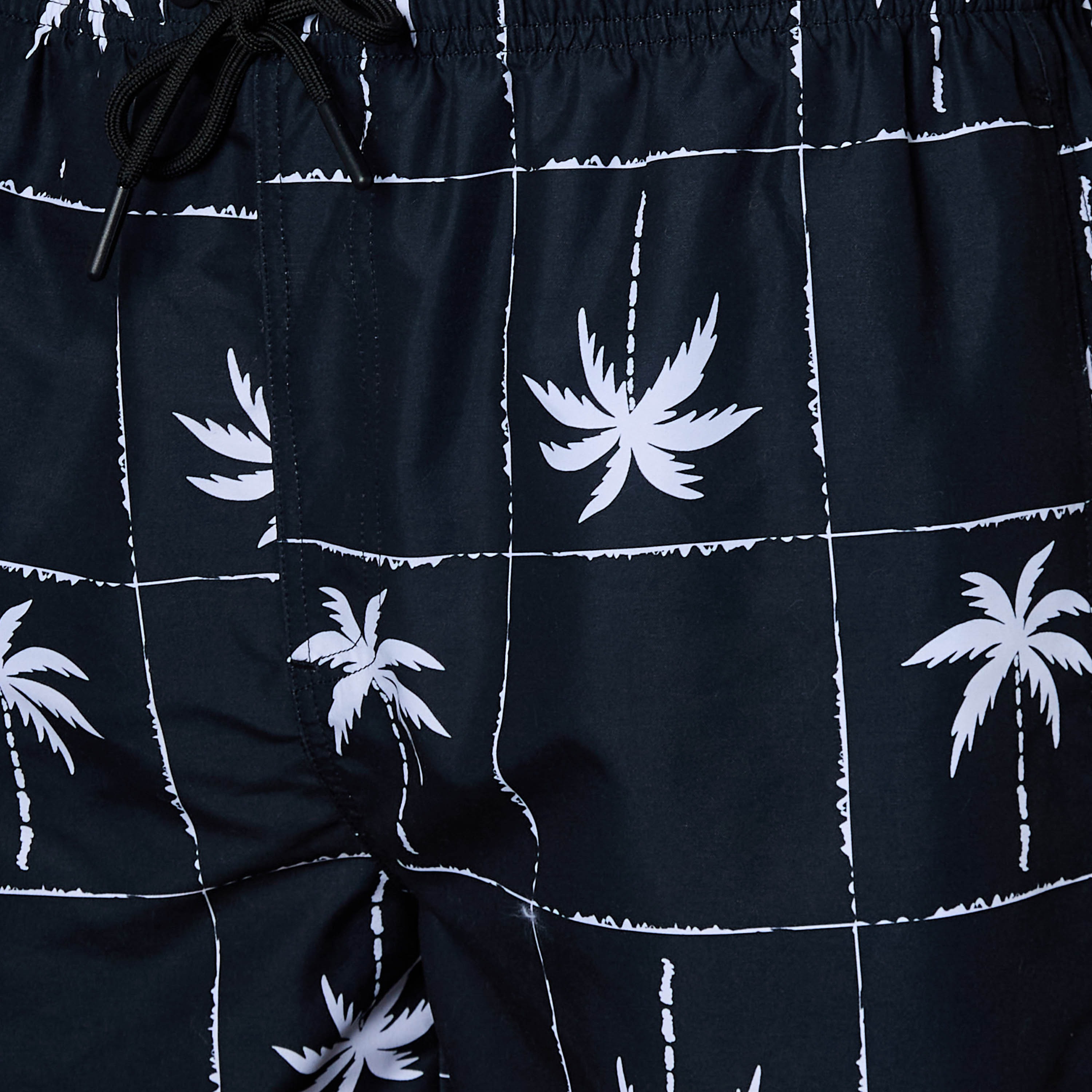 Men Palm Tree Print Swim Shorts-sports-men-clothing-swimwear-image-2