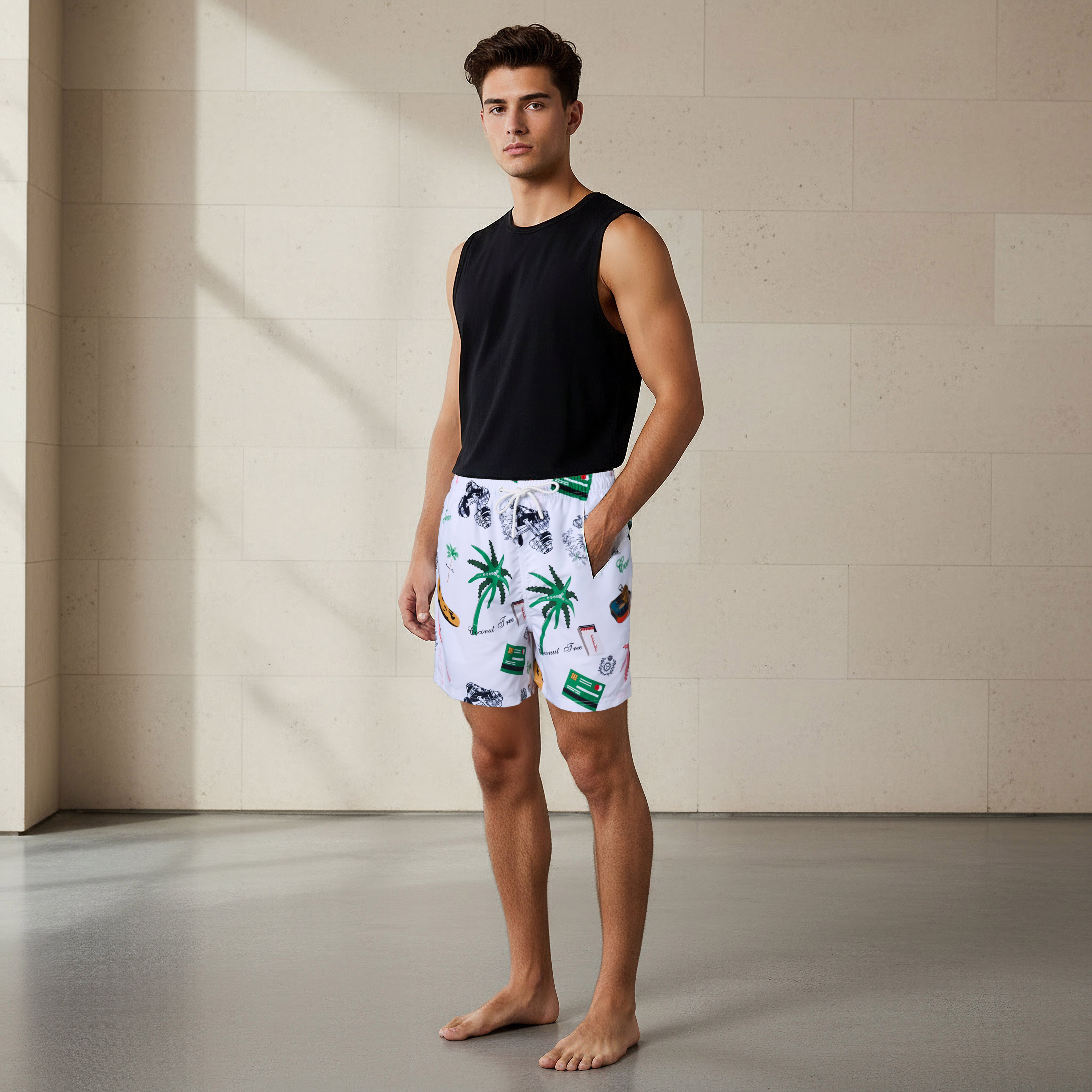 Men Printed Swim Shorts-sports-men-clothing-swimwear-image-2