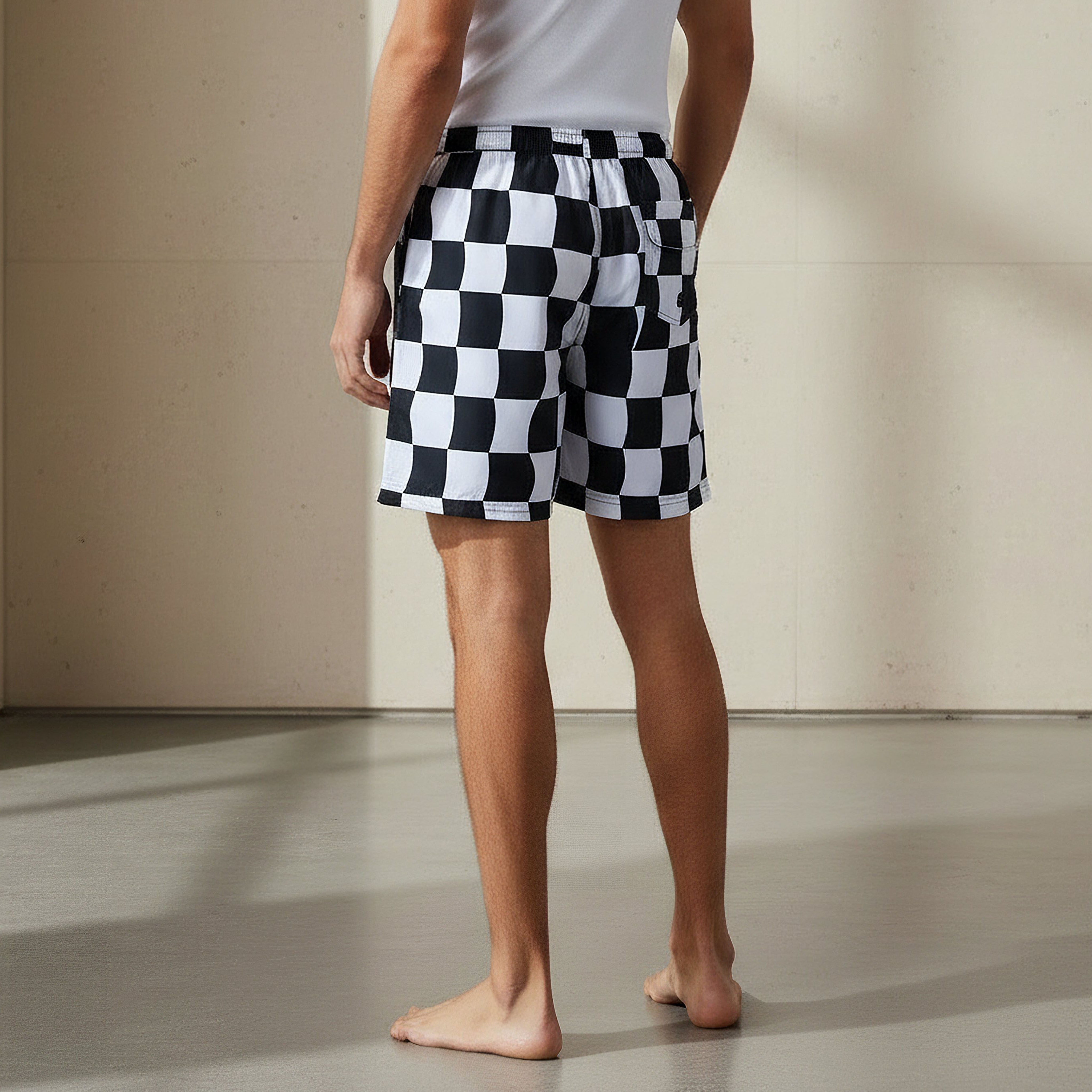 Men Checked Swim Shorts-sports-men-clothing-swimwear-image-3